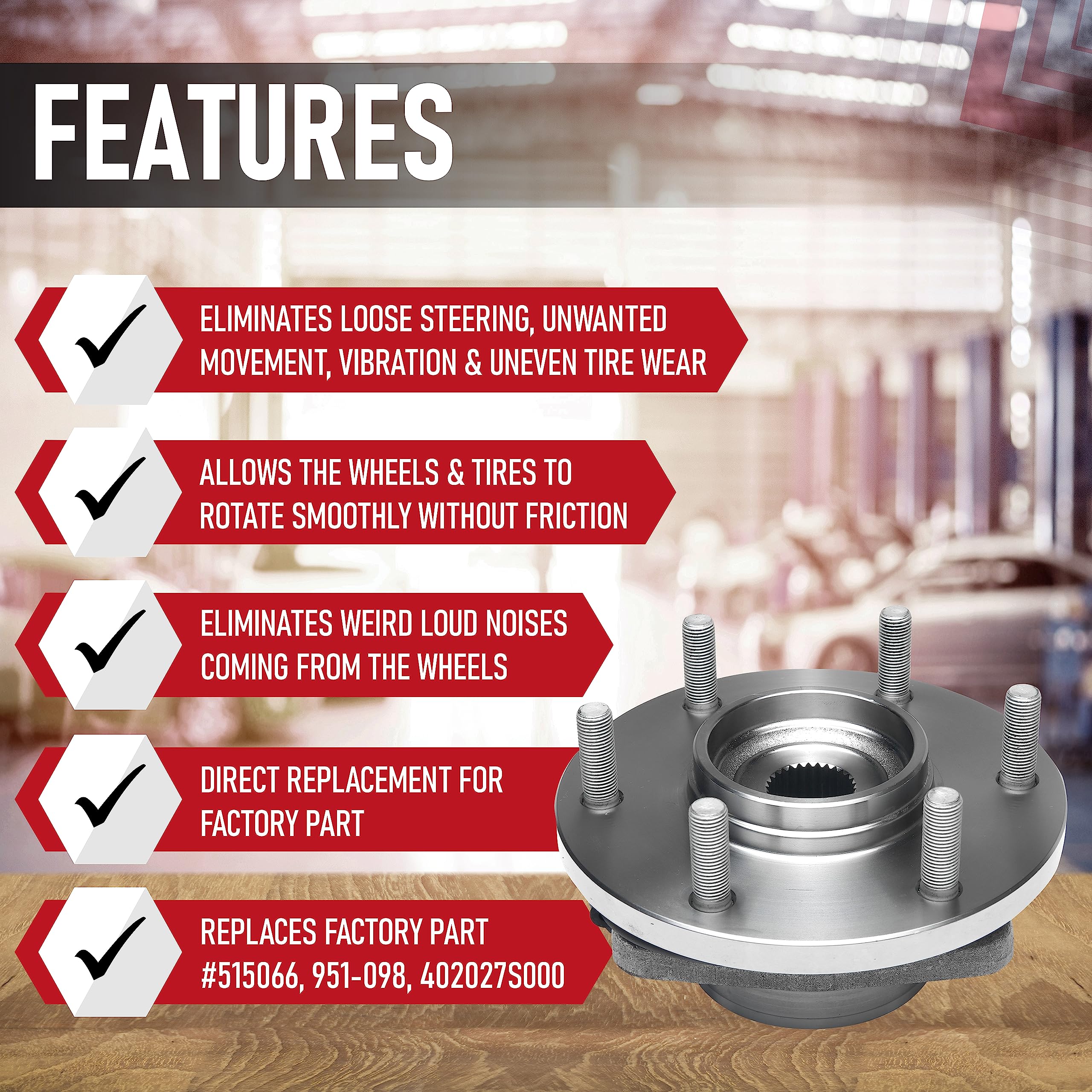 Replacement Front Wheel Hub Bearing Assembly - Compatible With Infiniti & Nissan Vehicles - Qx56, Armada, Pathfinder Armada & Ti
