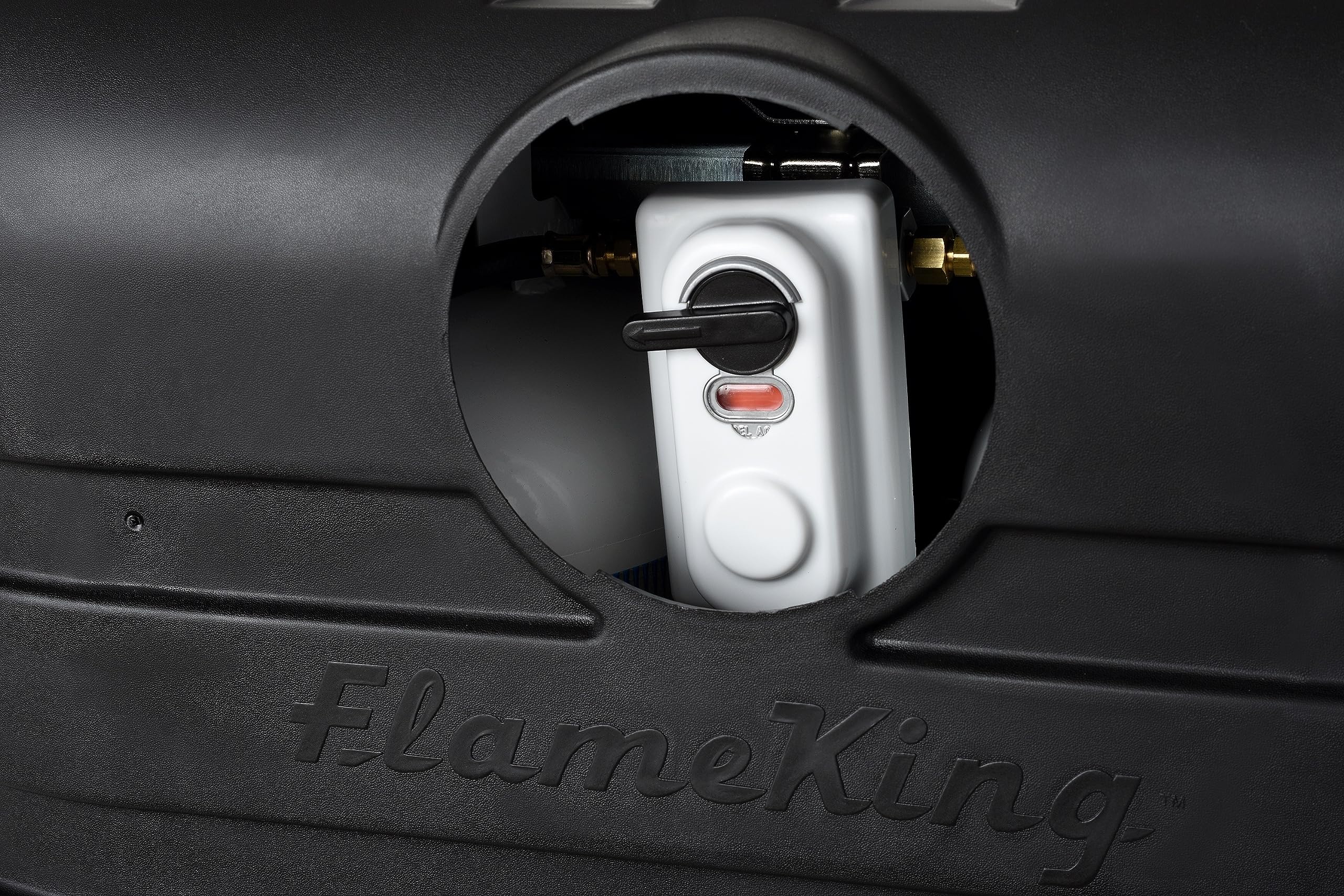 Flame King Dual 20Lb Lp Propane Tank Light Plastic Heavy Duty Cover For Rv, Travel Trailer, Camper - Black