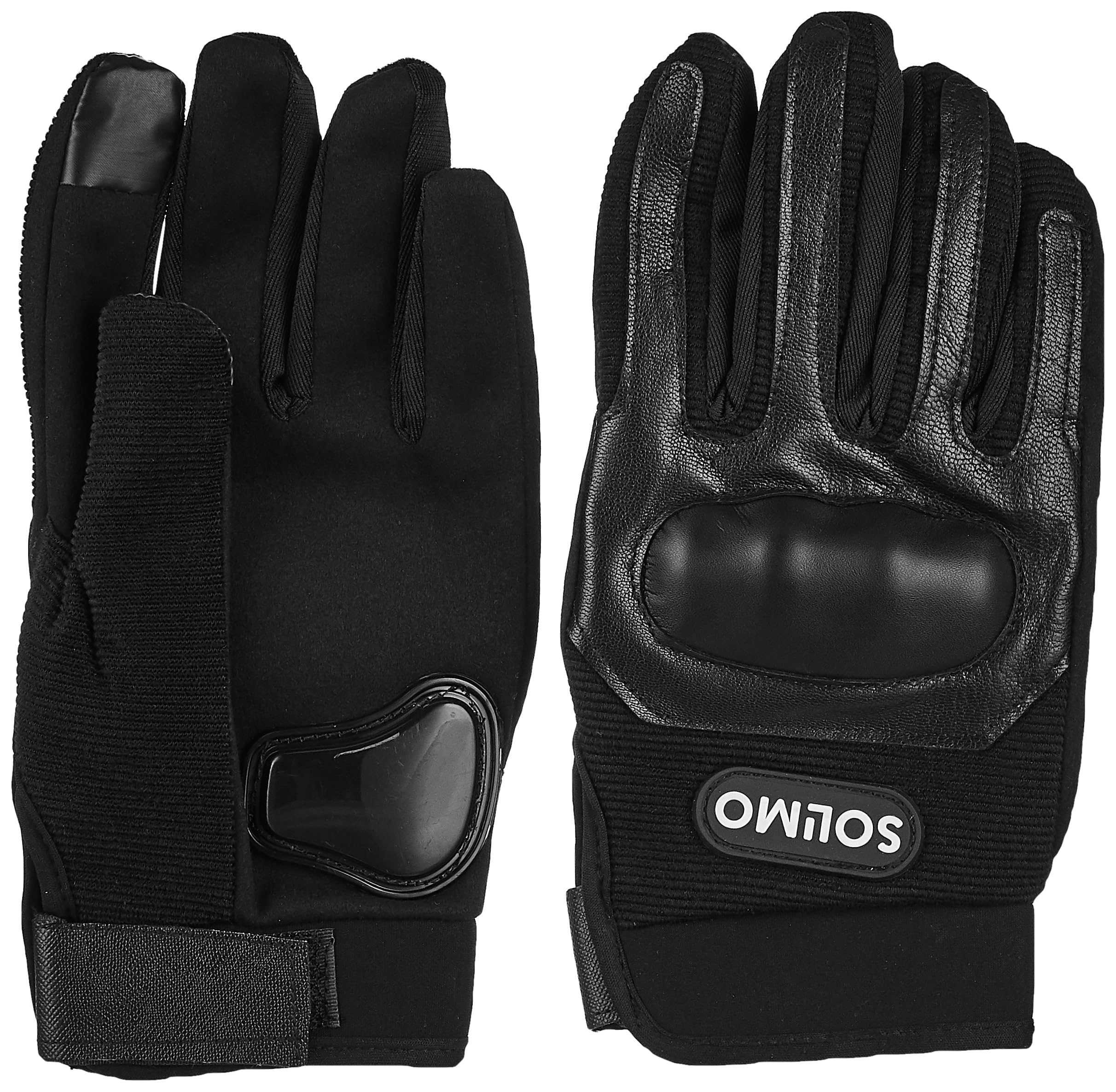 Amazon Brand  Solimo Full Finger Bike Riding Gloves With Hard Knuckle Shell | SemiLeather | Breathable | Hand Protection For G