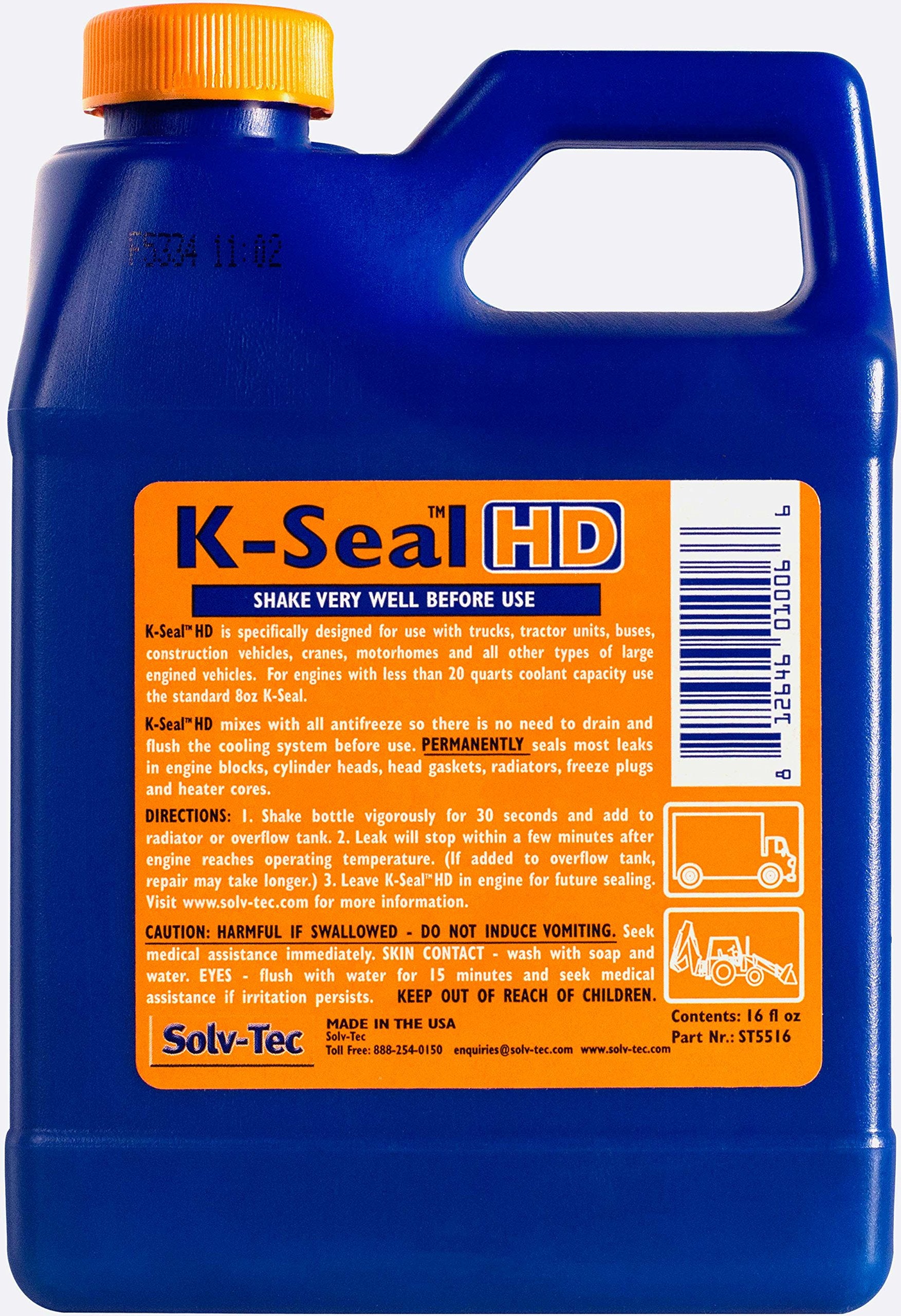 K-Seal ST5516 Heavy-Duty Multi-Purpose One Step Permanent Coolant Leak Repair, 16 oz, Pour and Go, Mixes with All Antifreeze, No