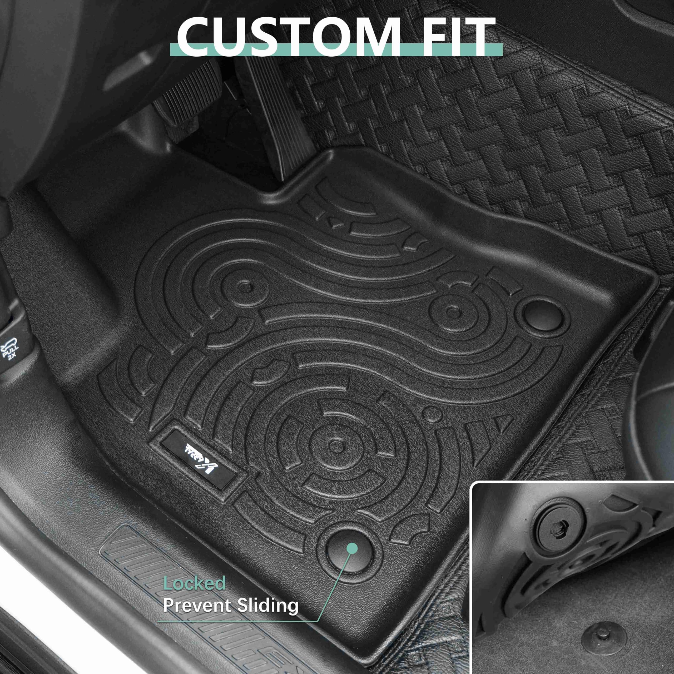 Karpal Floor Mats Fit For 2020-2025 Ford Explorer 6 & 7 Seats, 3D Custom Fit 1St & 2Nd Row Liner, Tpe All Weather Floor Liners F