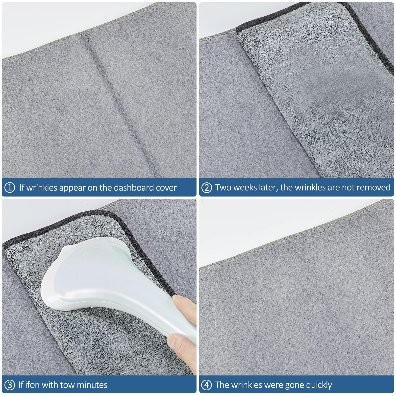 Berksyde Dashboard Dash Cover Mat Carpet Compatible With 02-05 Dodge Ram 1500 03-05 Dodge Ram 2500 3500(Grey)