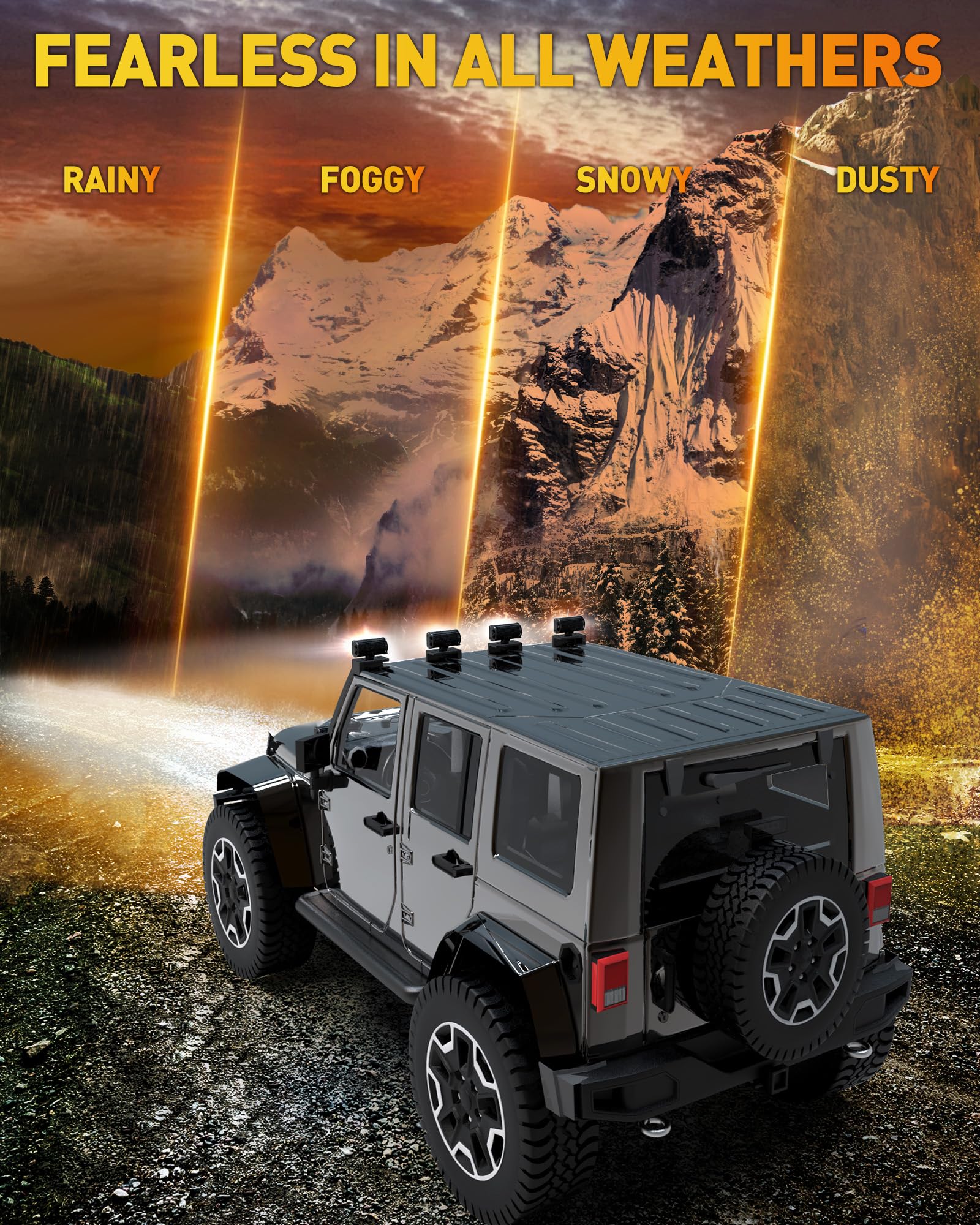 Naoevo 7 Inch Light Bar, 240W 24,000Lm Offroad Fog/Driving Lights Led Pods With 2 Leads Wiring Harness, Spot Flood Combo Led Wor