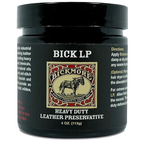 Bickmore Leather Conditioner, Scratch Repair Bick Lp 4Oz - Heavy Duty Lp Leather Preservative | Leather Protector, Softener And Restorer Balm For Dry, Cracked, And Scratched Leather | Made In Usa