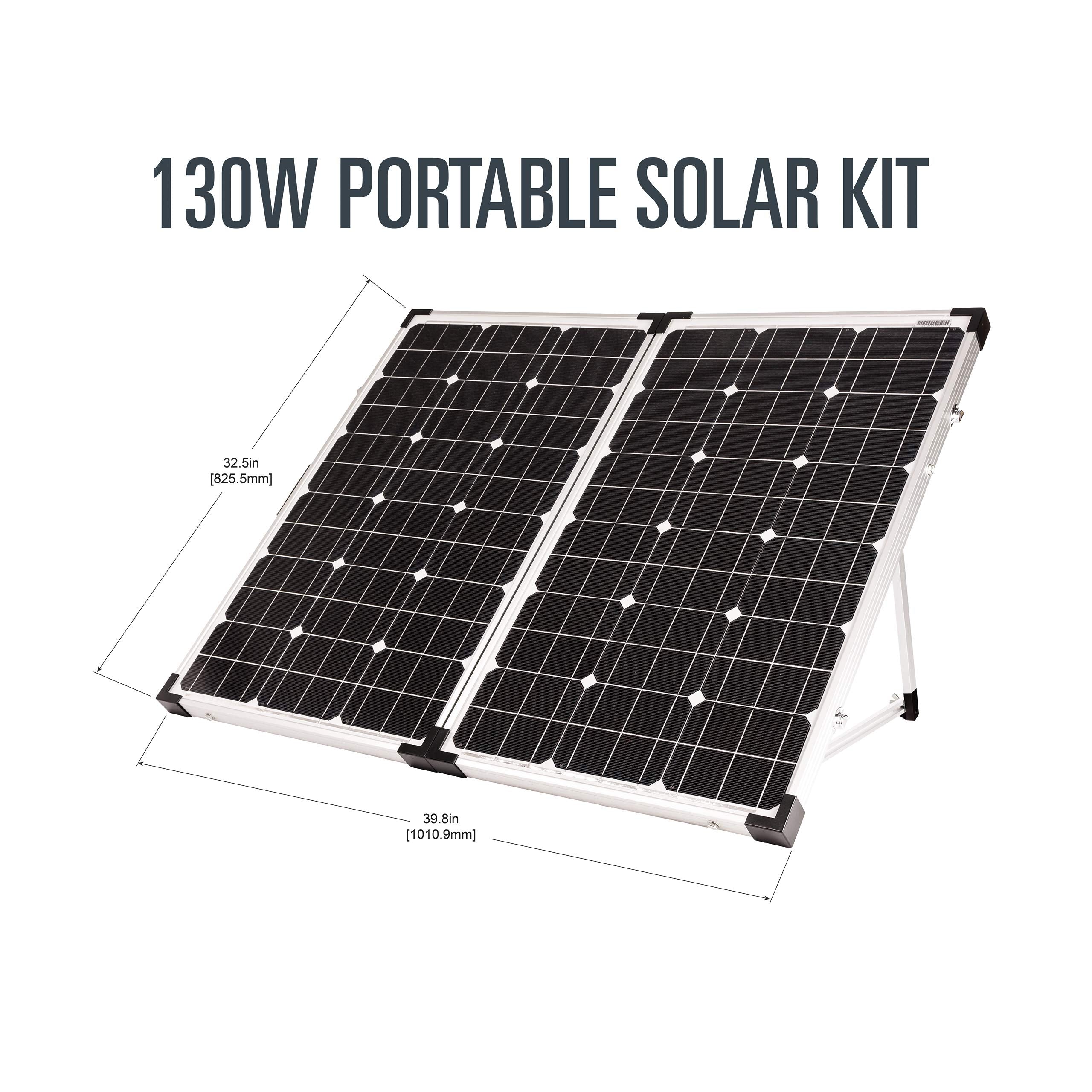 Go Power! Gp-Psk-130 130W Portable Folding Solar Kit With 10 Amp Solar Controller