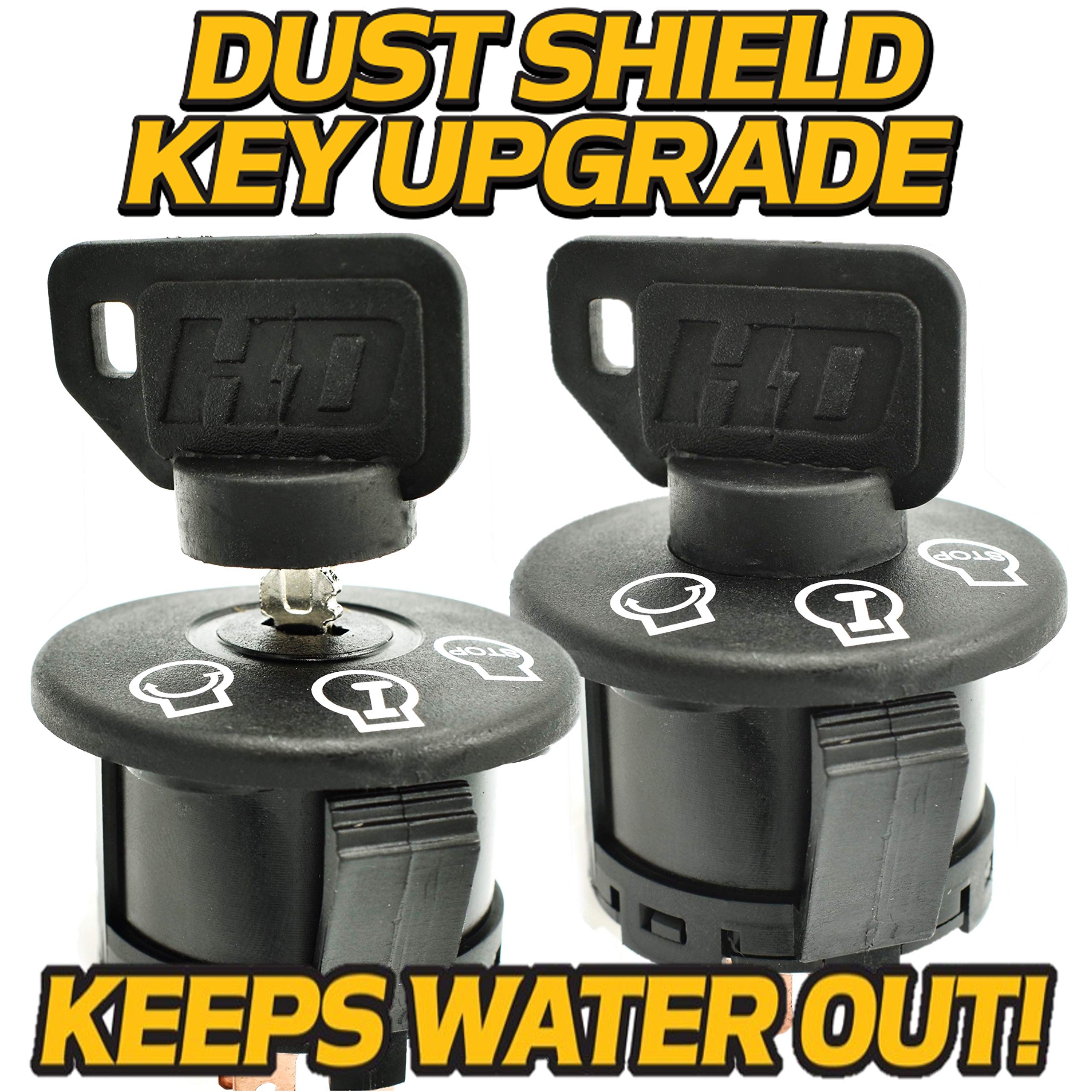 Hd Switch Starter Ignition Switch Replaces John Deere 1023E 1025R 1026R 2025R 2026R 3025E 3032E 3036E 3038E Lvu29433 Tractors - Includes 1 Dust Shield Key & 1 Metal Spare Key - Free Carabiner