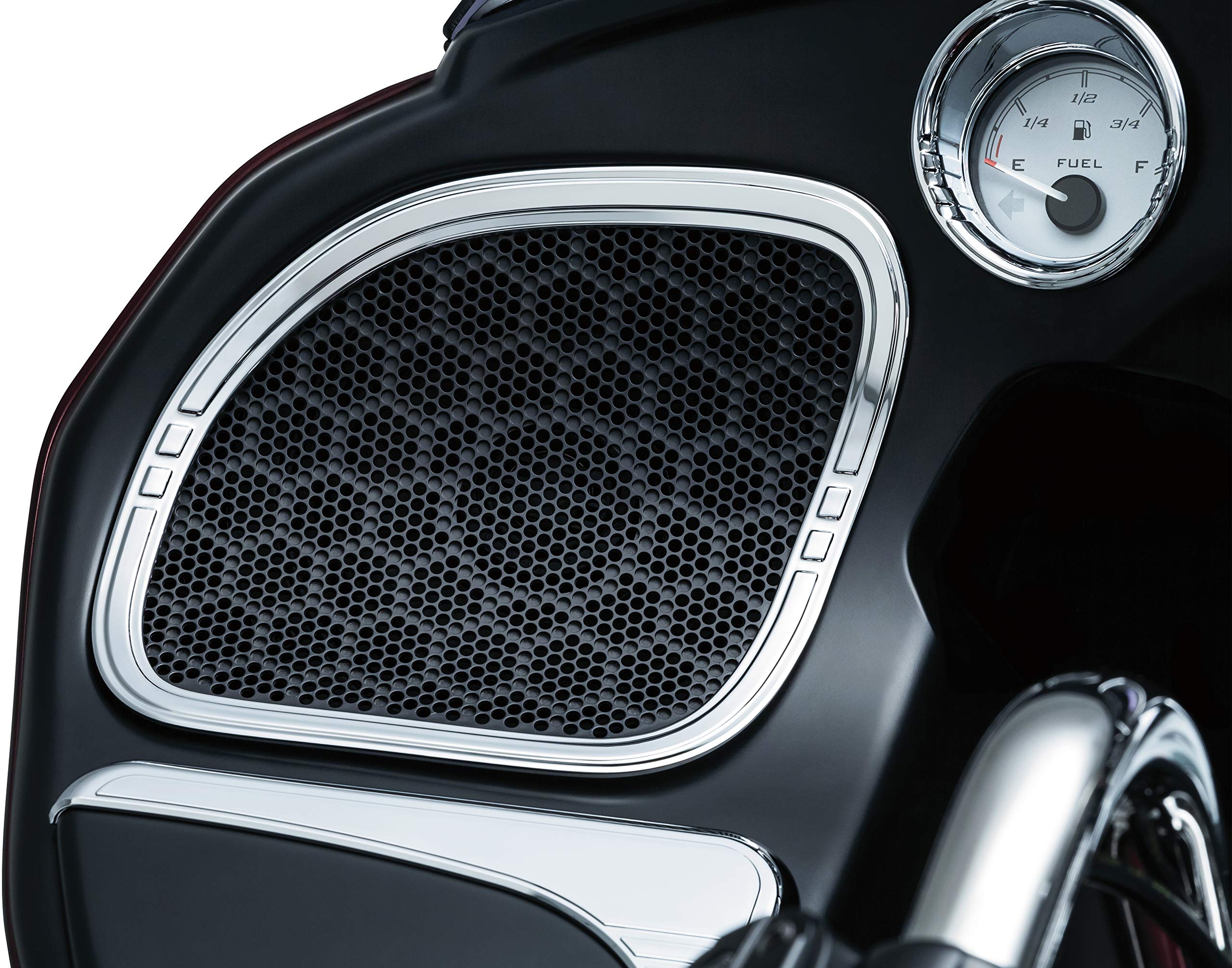 Kuryakyn 7385 Motorcycle Accent Accessory: Tri-Line Speaker Accents For 2015-19 Harley-Davidson Road Glide Motorcycles, Chrome,
