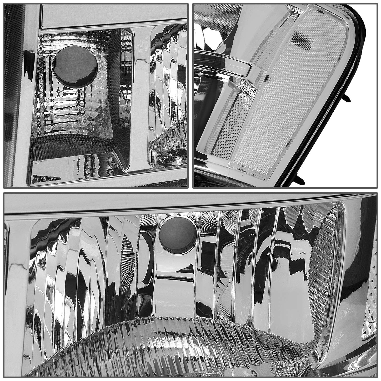 Dna Motoring Pair Oe Style Headlights Compatible With 07-13 Gmc Sierra 1500/07-14 Sierra 2500 Hd 3500 Hd, Chrome/Clear, Hl-Oh-Si