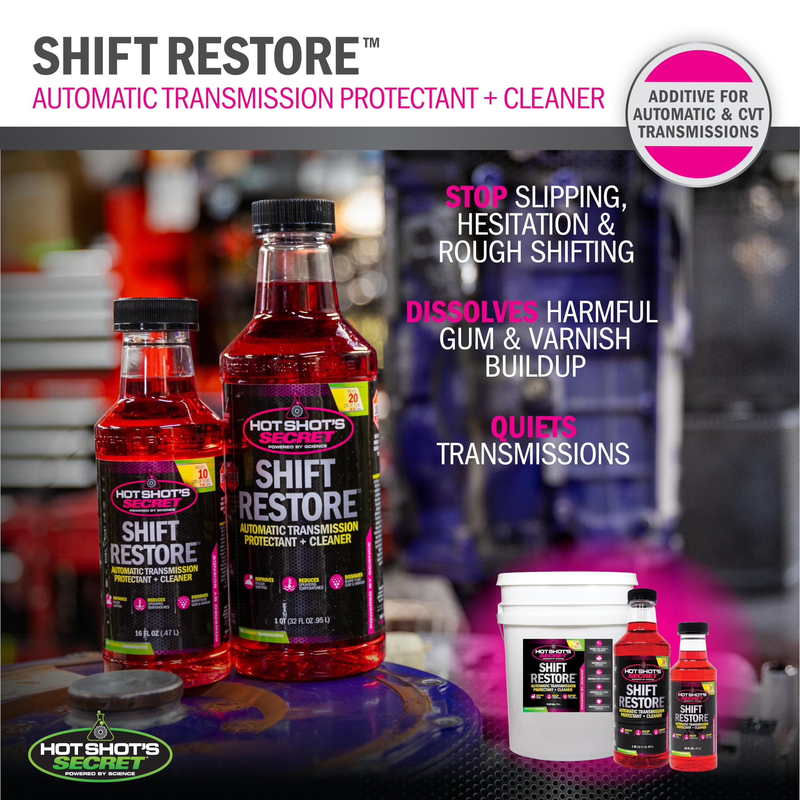 Hot Shot'S Secret Shift Restore Automatic Transmission Additive 16 Fl Oz Bottle