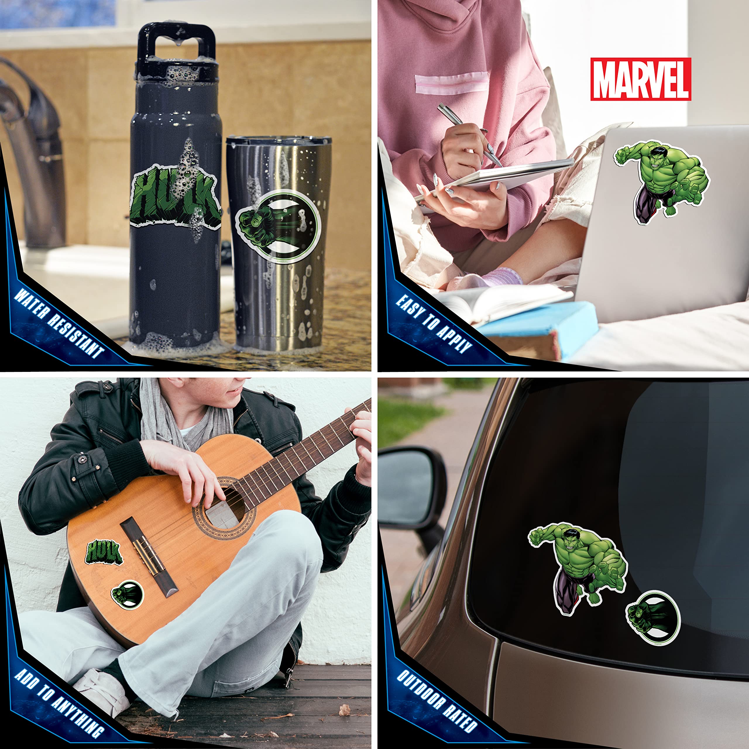 Marvel Incredible Hulk Fist Vinyl Decals - Set Of 3 Outdoor Rated Stickers For Car, Laptop, Computer, Water Bottle - Marvel Stickers For Kids And Adults