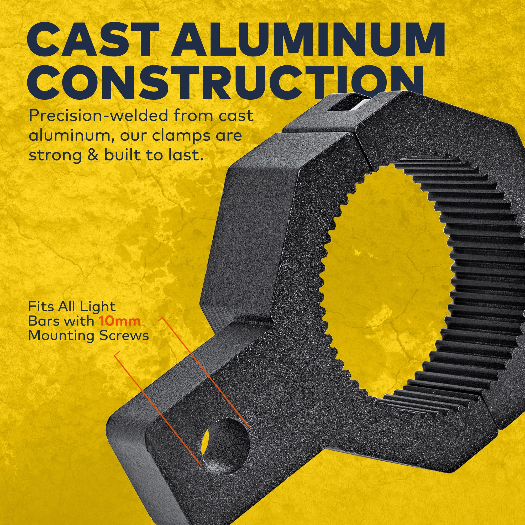 Lamphus Off-Road Atv Utv Light Bar Mount Mounting Bracket Bar Clamp Kit [1''/1.5''/1.75''/2'' Inch] [Vertical Bar] [Aluminium] [