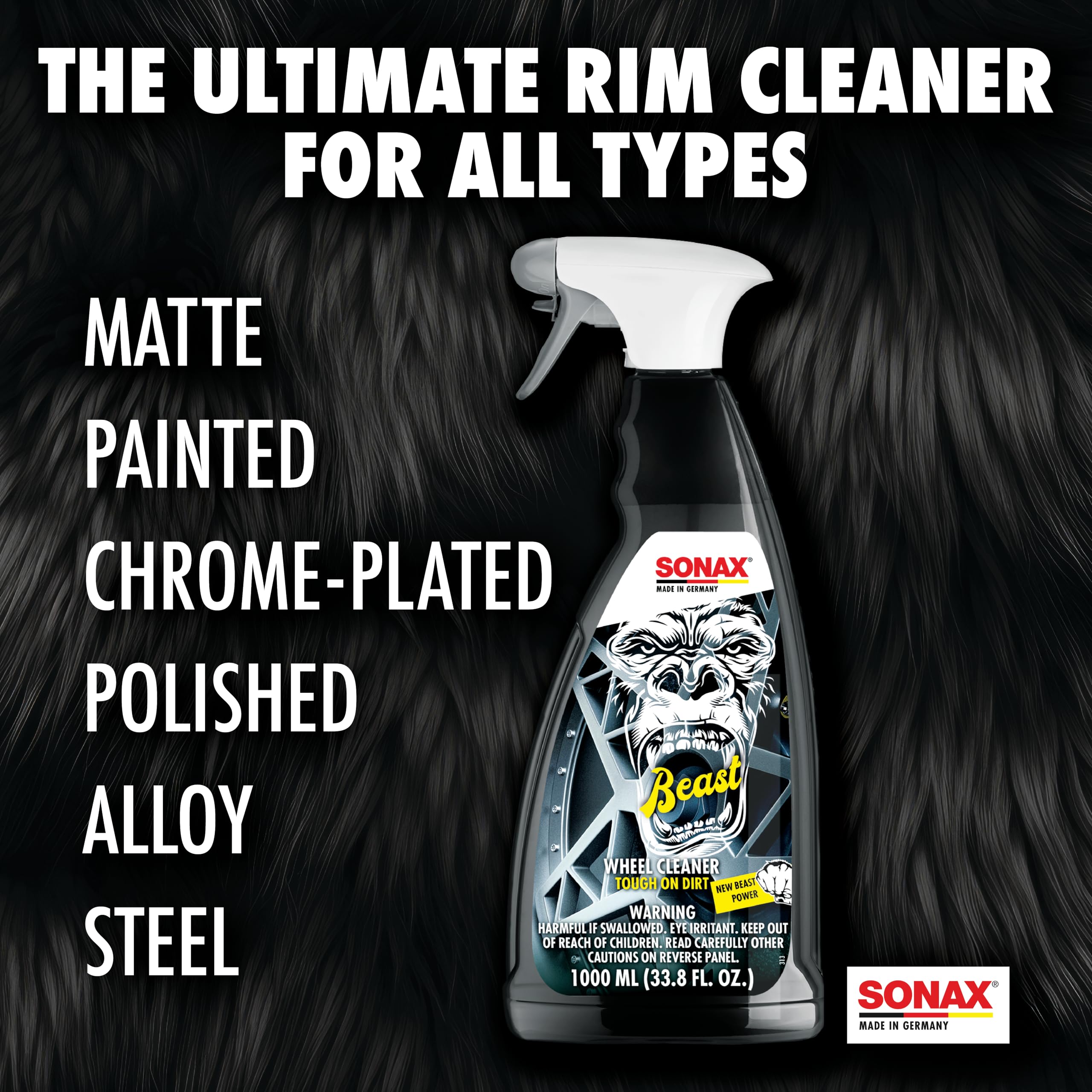 Sonax Beast Wheel Cleaner | Brake Dust Cleaner | Color Changing Rim Cleaner | Strong Wheel Cleaner | Easy Wheel And Rim Cleaner