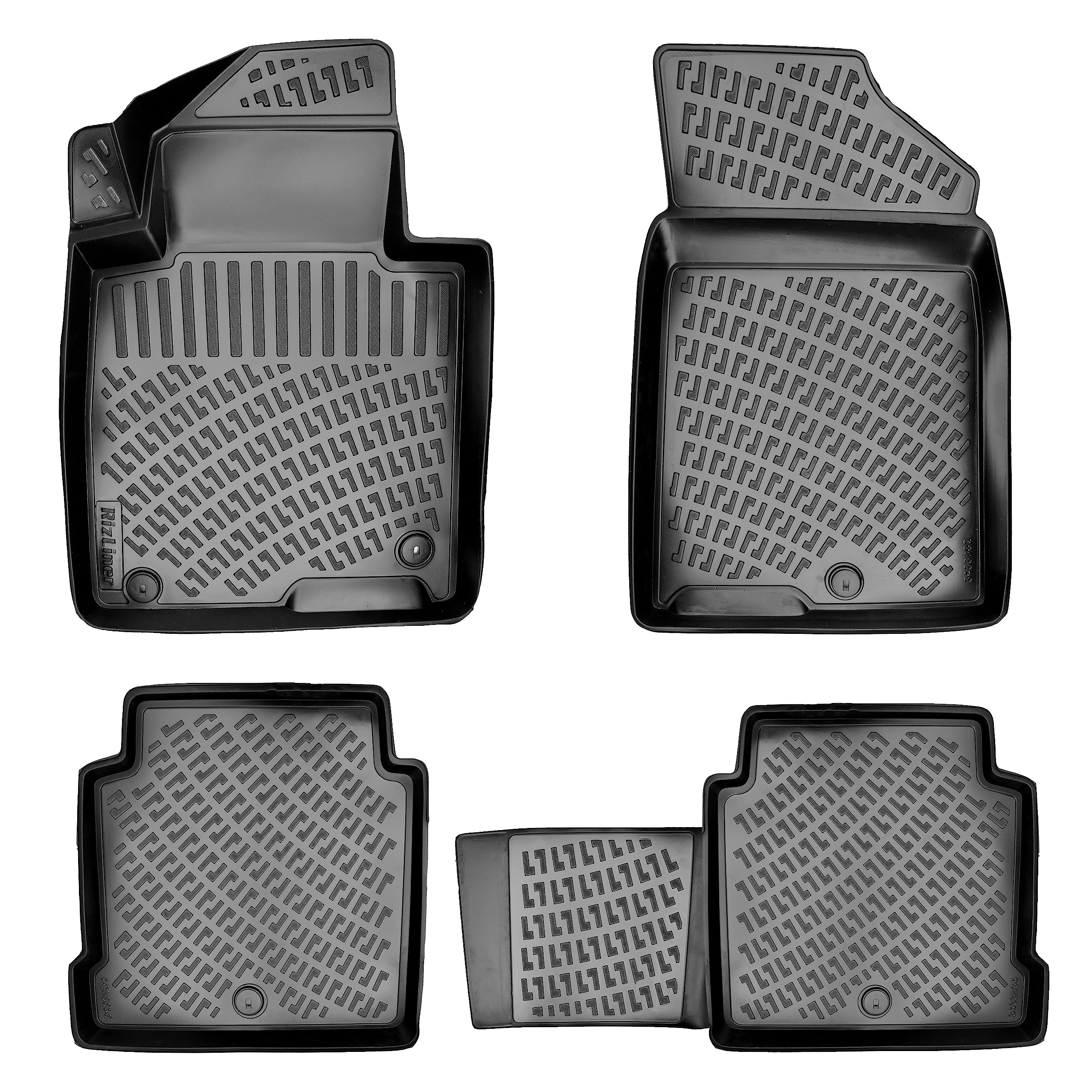 Rizliner Hyundai Sonata 2015-2019 (No Hybrid Models) & Kia Optima 2016-2020 Custom Fit Floor Mats Rubber 3D Car Mats 3D Laser Me