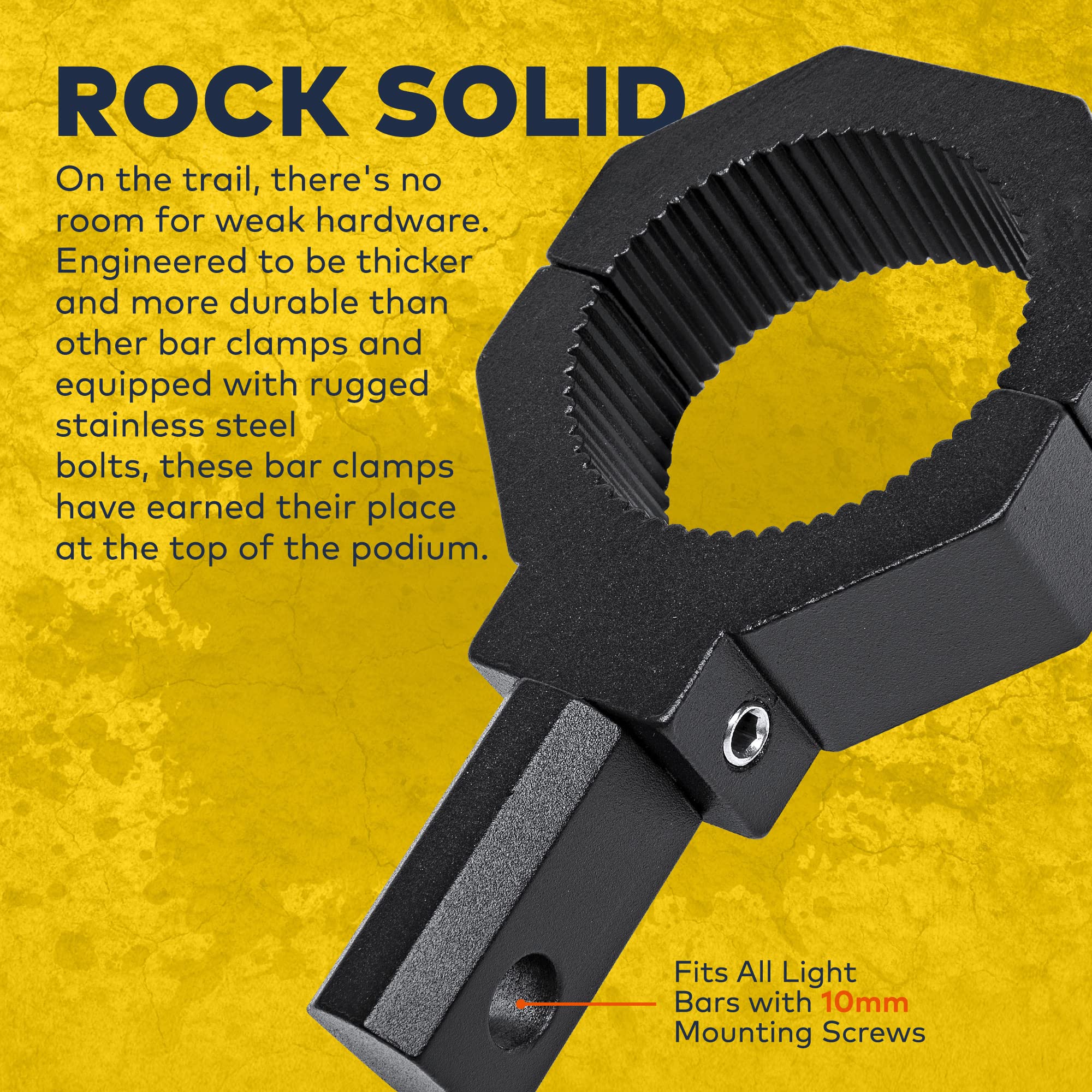 Off-Road Atv Utv Light Bar Mount Mounting Bracket Bar Clamp Kit [1''/1.5''/1.75''/2'' Inch] [360-Degree] [2 X Stud Size] [Alumin