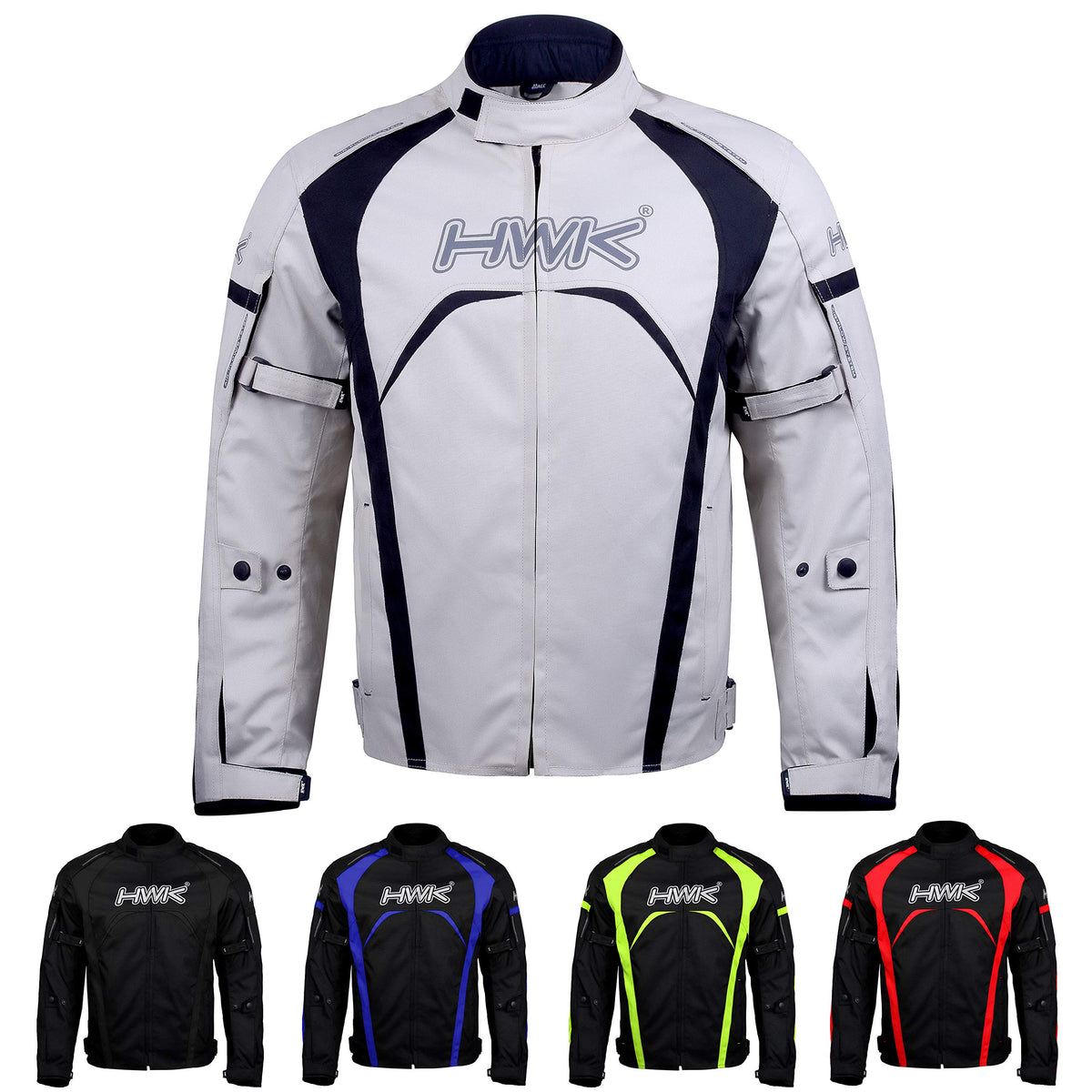 Hwk Waterproof Motorcycle Jacket For Men & Women With Ce Armor, High Visibility And Adjustable Polyester - Dirt Bike Gear For En