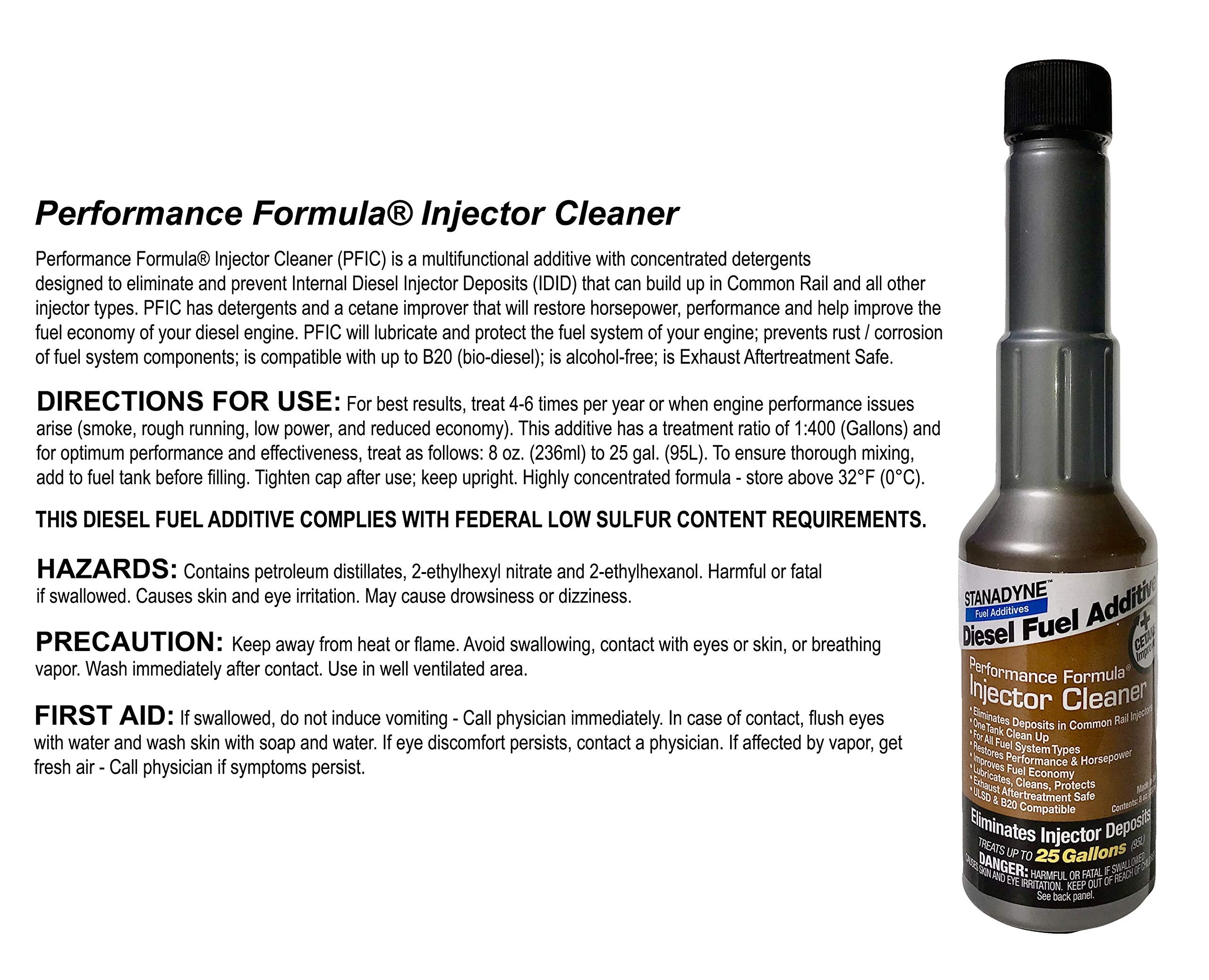 Stanadyne Performance * Diesel Injector Cleaner * Qty Of 4 - 8Oz Bottles #43562