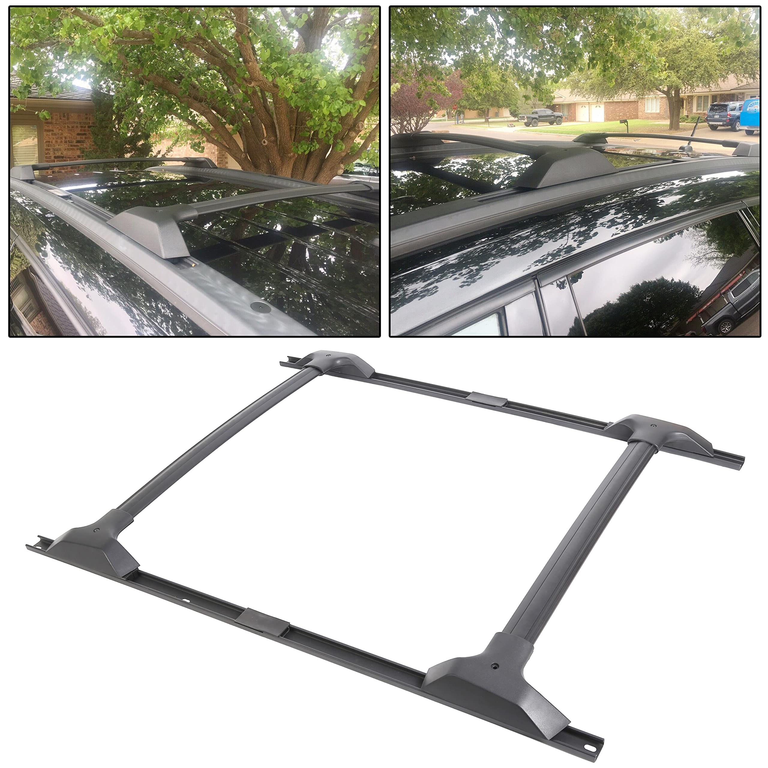 Ecotric Roof Rack Set Cross Bars & Side Rail Compatible With 2009-2017 Chevy Chevrolet Traverse Ls/Lt/Ltz Factory Style Replacement For 19244268 Crossbars Cargo Racks Rooftop Luggage Carrier 165 Lbs