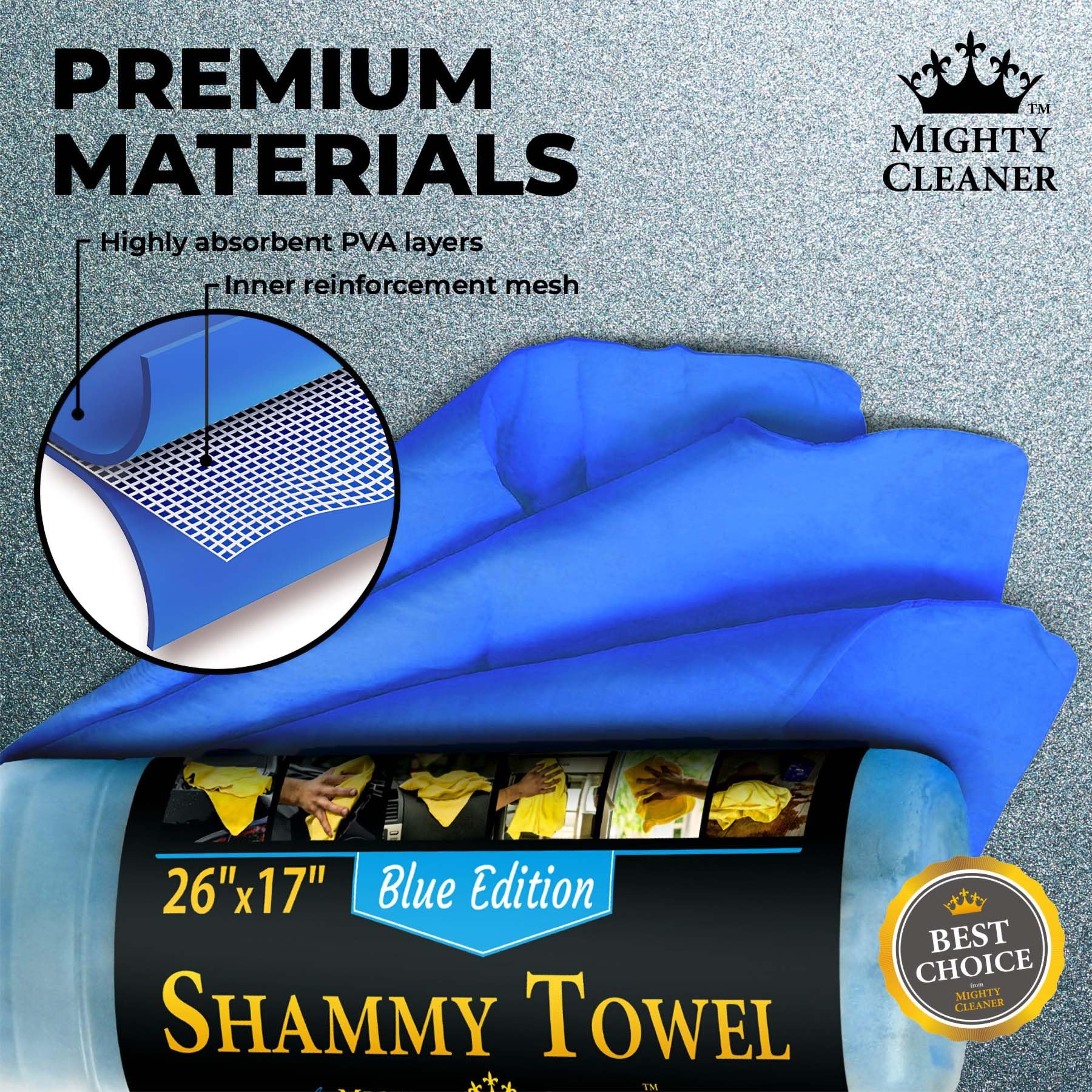 Premium 2Pk +1 Free Shammy Cloth For Car Drying - (26''X17'') - Super Absorbent Chamois Towel For Car - Reusable & Scratch-Free