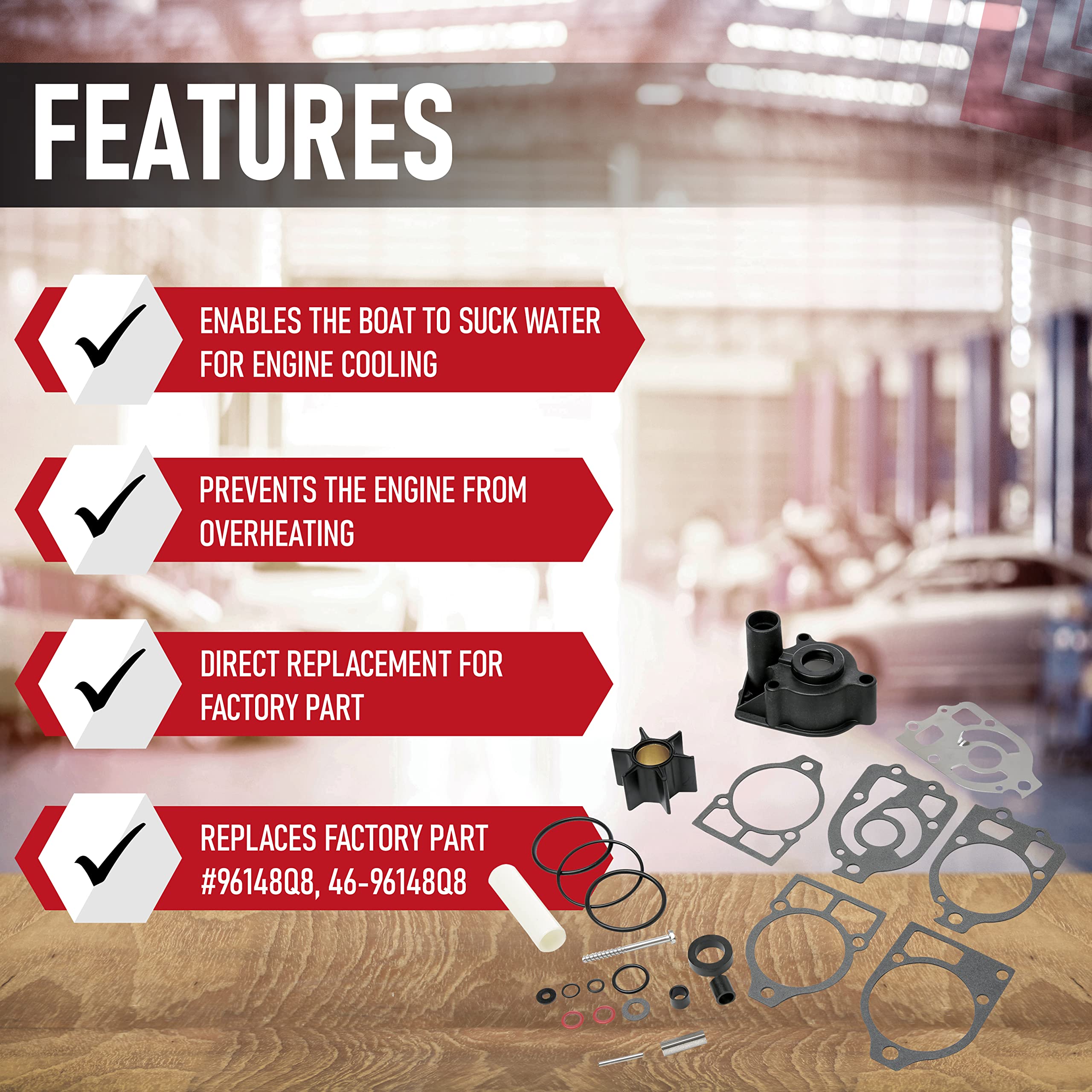 Water Pump Repair Kit - Compatible With Mercruiser Stern Drives, Mariner And Mercury 2-Strokes Outboards - Pre-Alpha, Alpha One