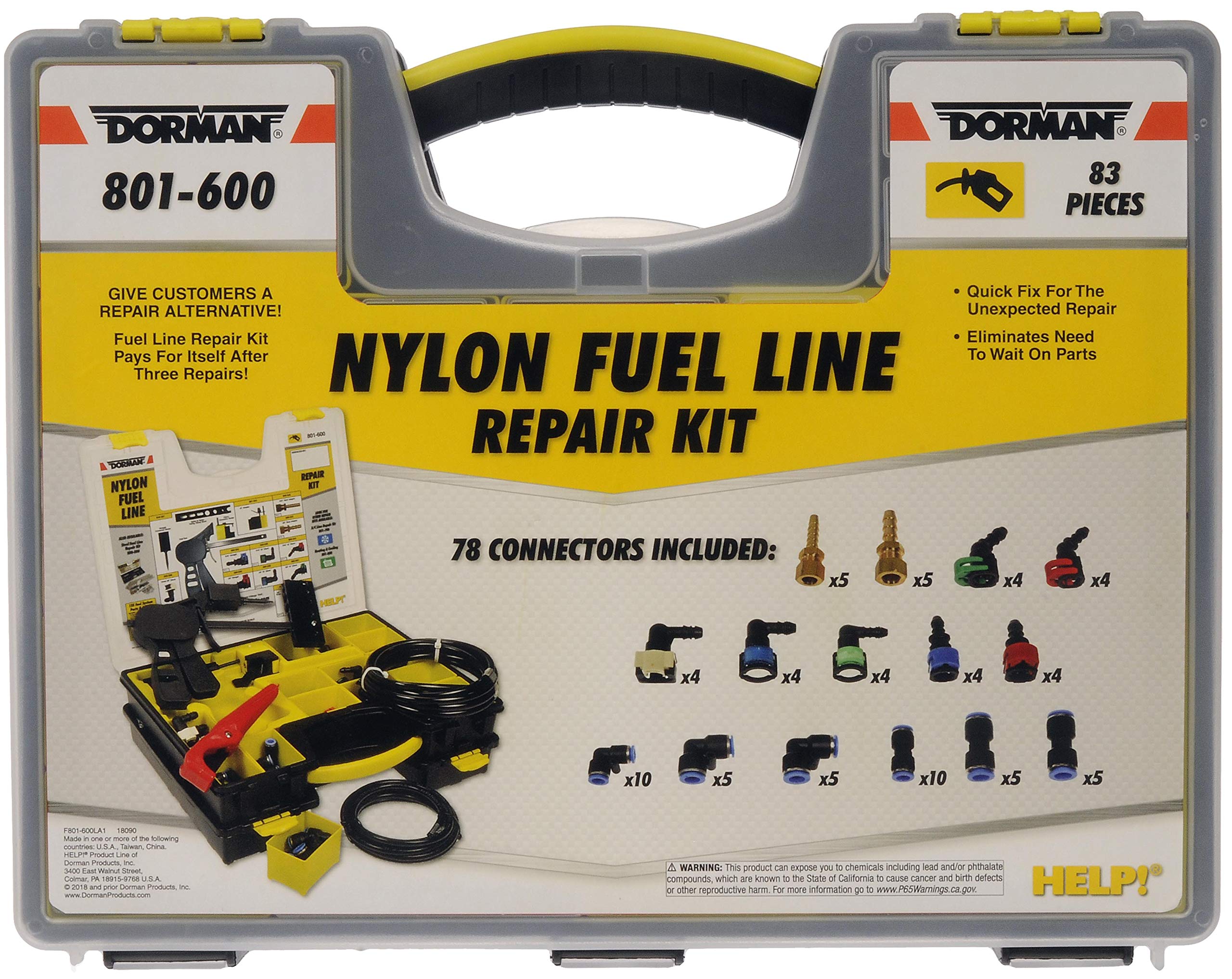 Dorman Fuel Line Repair Tech Tray, Nylon/Steel, Piccolo Size, Blue, Model 801-600