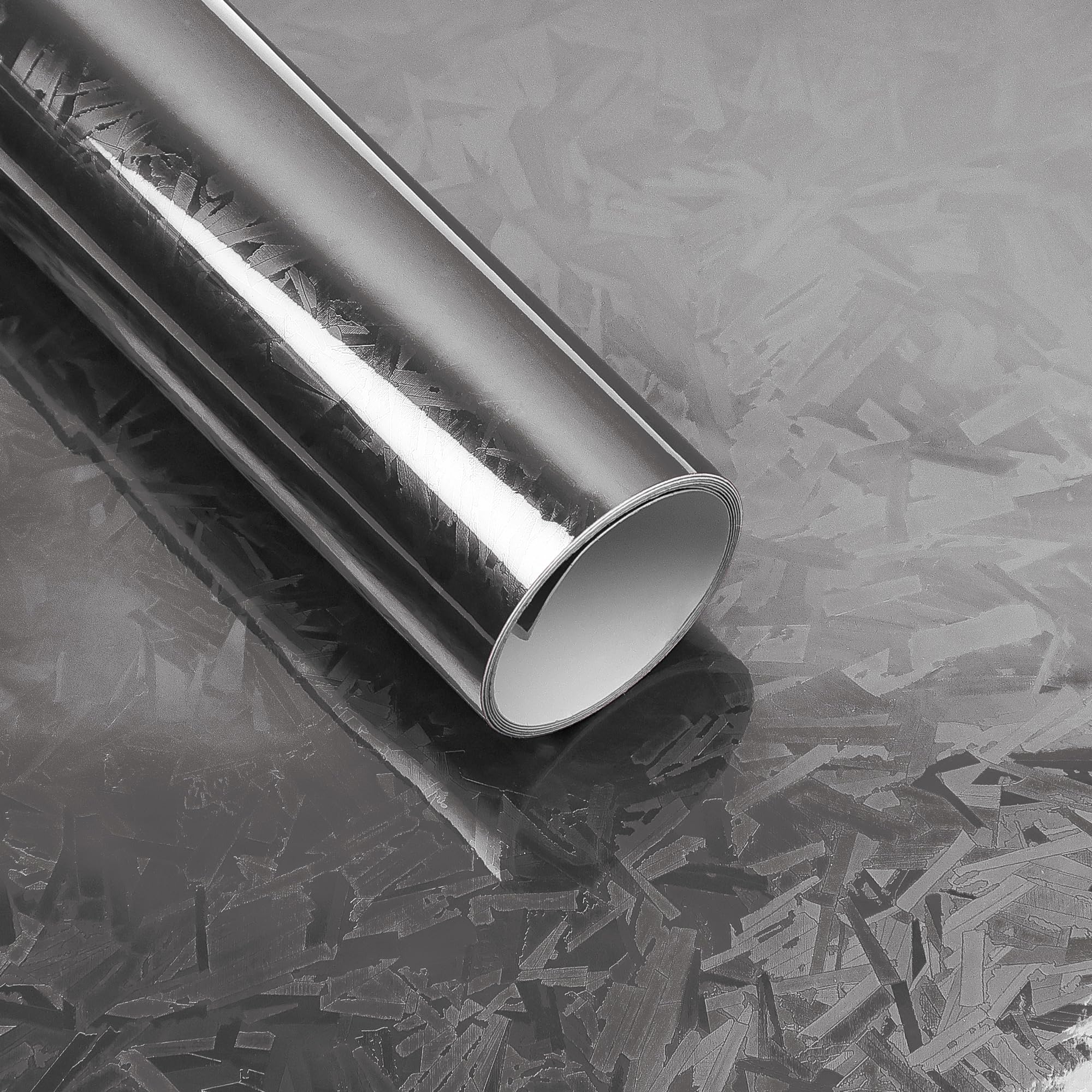 Lypumso Eletroplated Forged Carbon Fiber Vinyl Wrap, Gloss Black Plating Chrome Mirror Car Wrap Vinyl Diy Auto Sticker Decal Fil