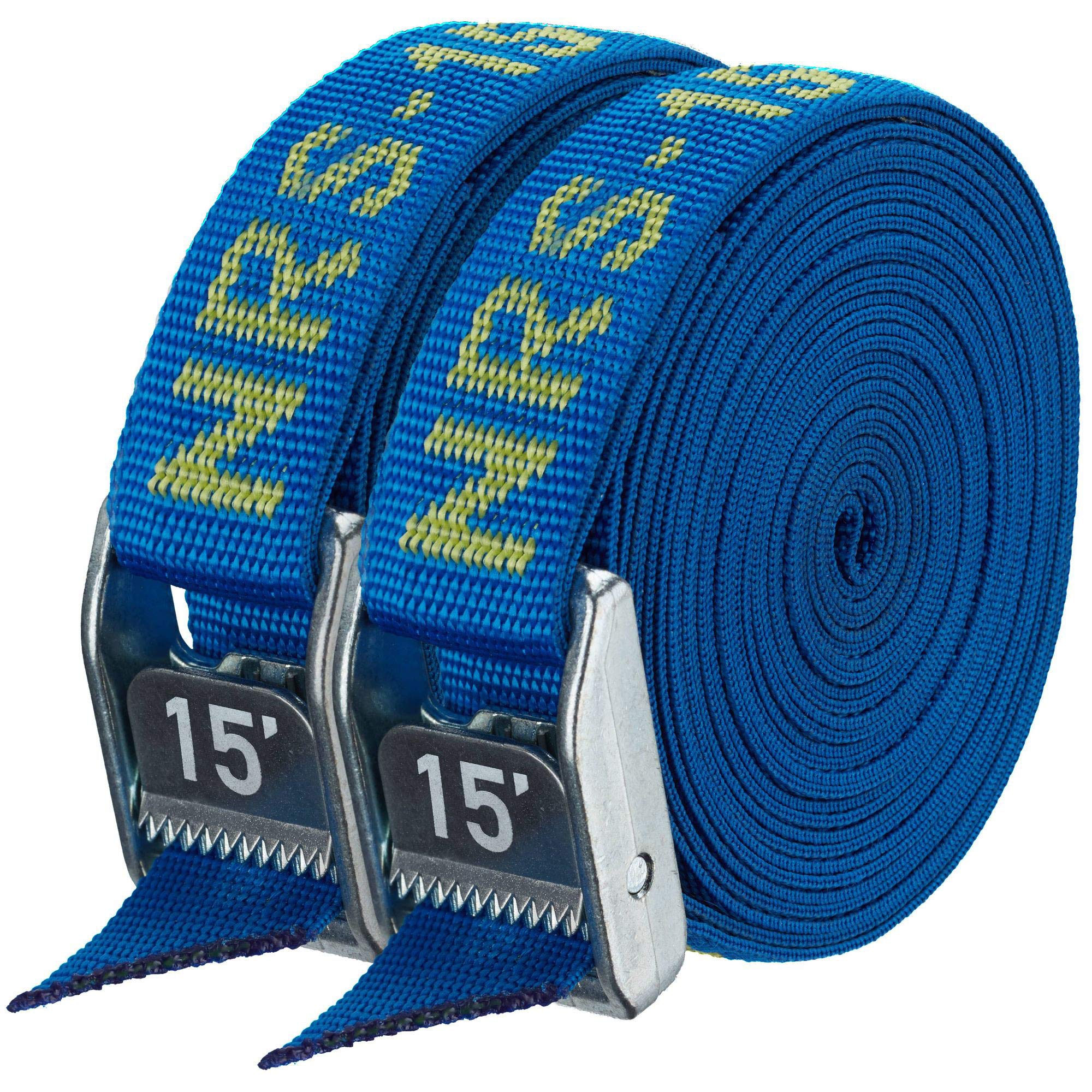 NRS 1 Heavy Duty Tie Down Strap 2 Pack - Iconic Blue 20ft - Cargo Roof Rack Strap for Vehicle, Trailer, Outdoor