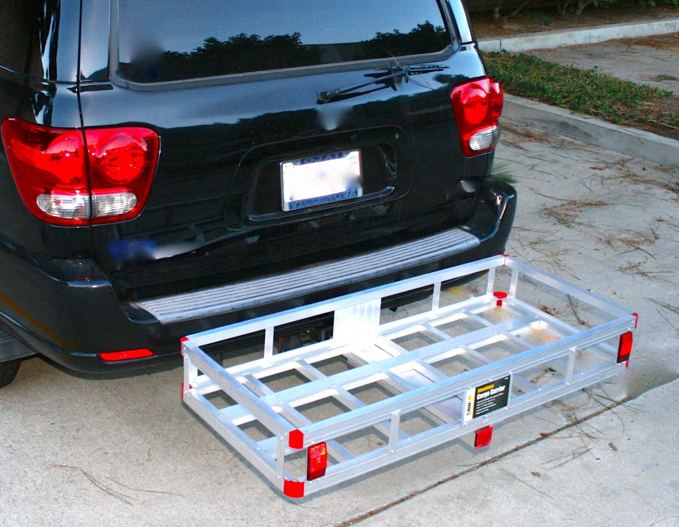 MaxxHaul 70108 Aluminum Cargo Carrier With High Side Rails- Trailer Hitch Mount For RV's, Trucks, SUV's, Vans, Cars With 2'' Hit