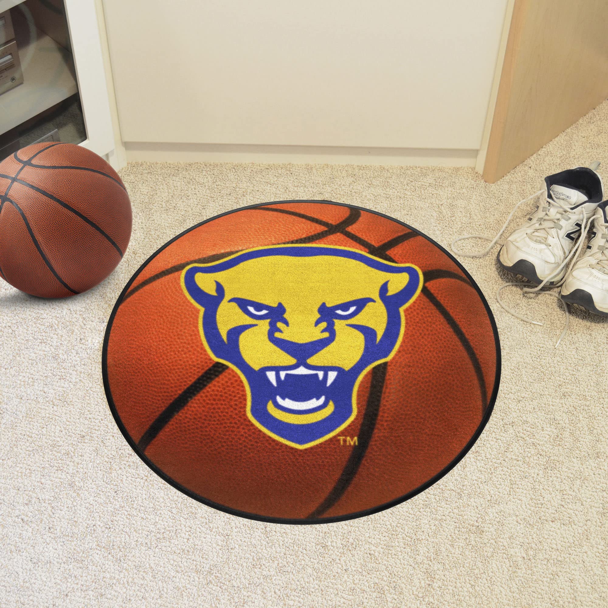 Pitt Panthers Basketball Rug, Panther Logo - 27In. Diameter