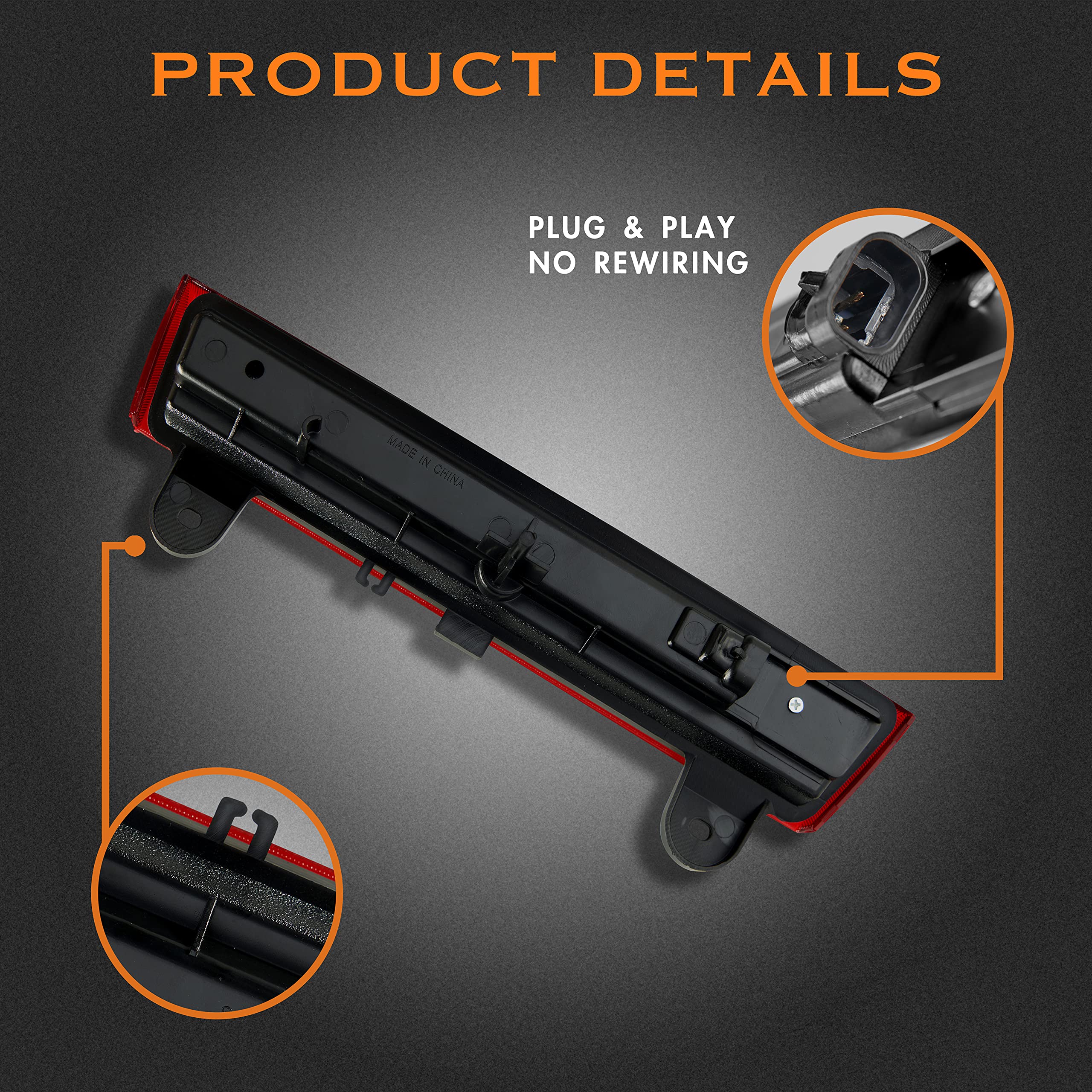 Cxdar Third 3Rd Brake Light, Led High Mount Stop Light Replacement For 2000 2001 2002 2003 2004 2005 2006 Chevy Tahoe Suburban/G