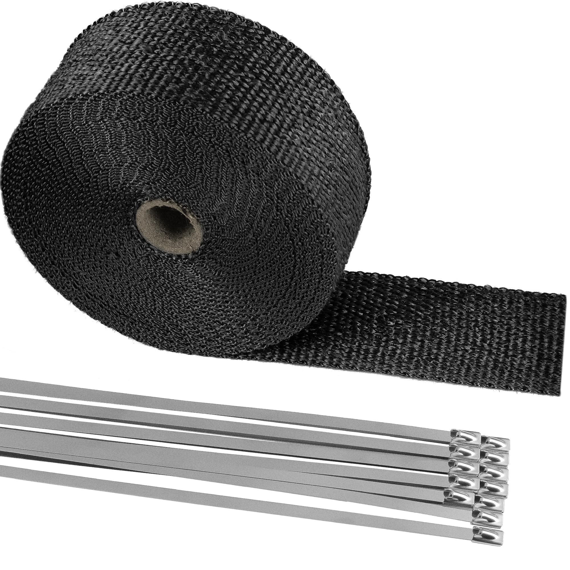 Deecam Exhaust Wrap, Black Exhaust Header Heat Wrap, 2 ' ' X 50 ' Motorcycle High Temp Heat Shield Tape Roll For Exhaust Pipes W