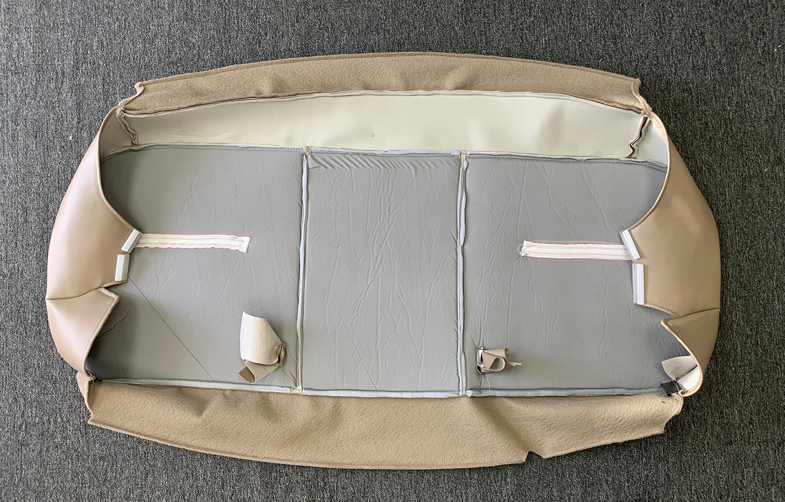 2003 2004 2005 06 07 Ford F250 F350 F450 F550 Super Duty Xl Work Truck Synthetic Leather Replacement Seat Cover, Vinyl Bench Bottom & Top Seat Covers (Front Bench Bottom, 2003-07 Flint Gray)