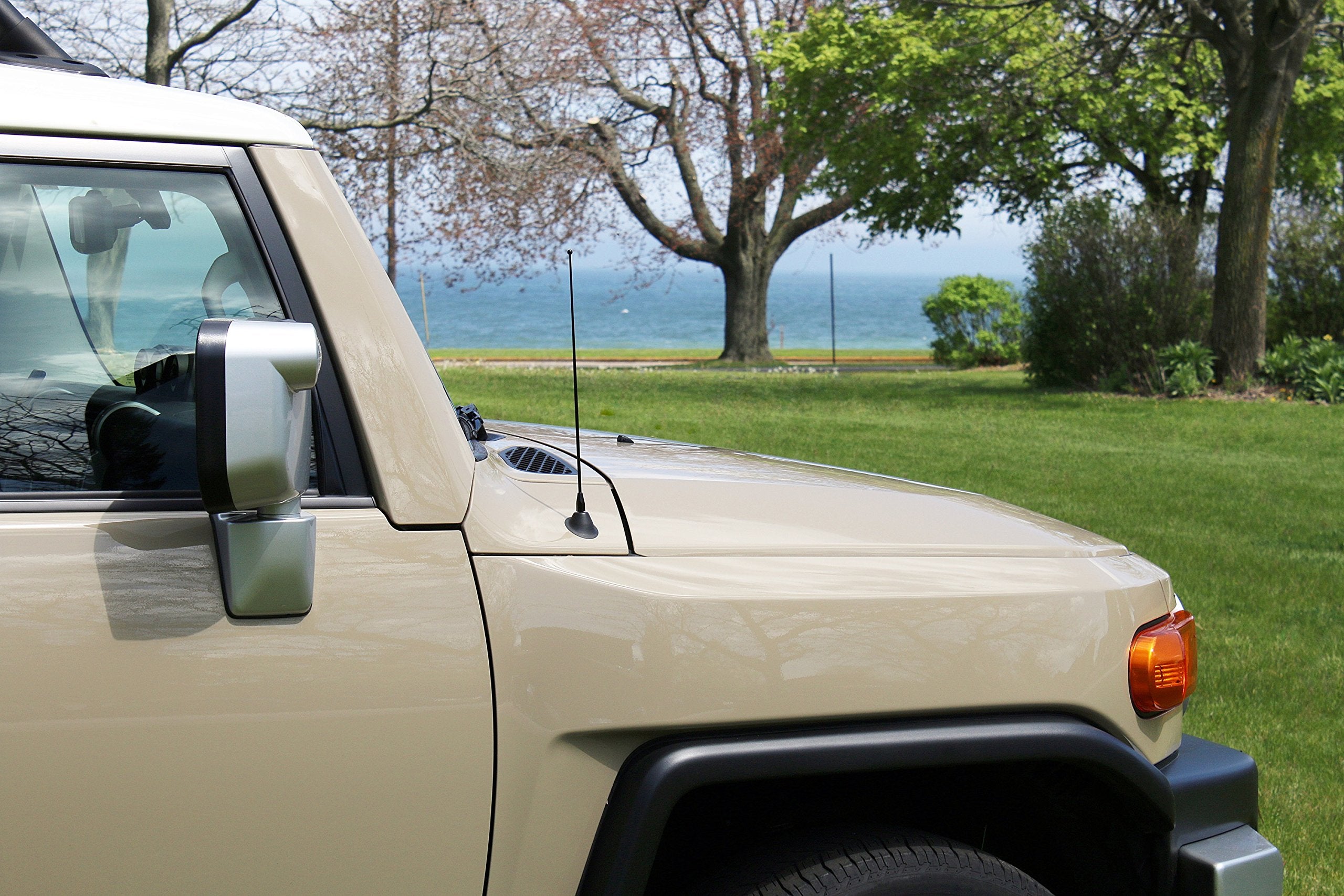 Antennamastsrus - 12 Inch Black Short Antenna Is Compatible With Ford F-250 Super Duty (2017-2023) - Spiral Wind Noise Cancellation - Spring Steel Construction - Stainless Steel Threading