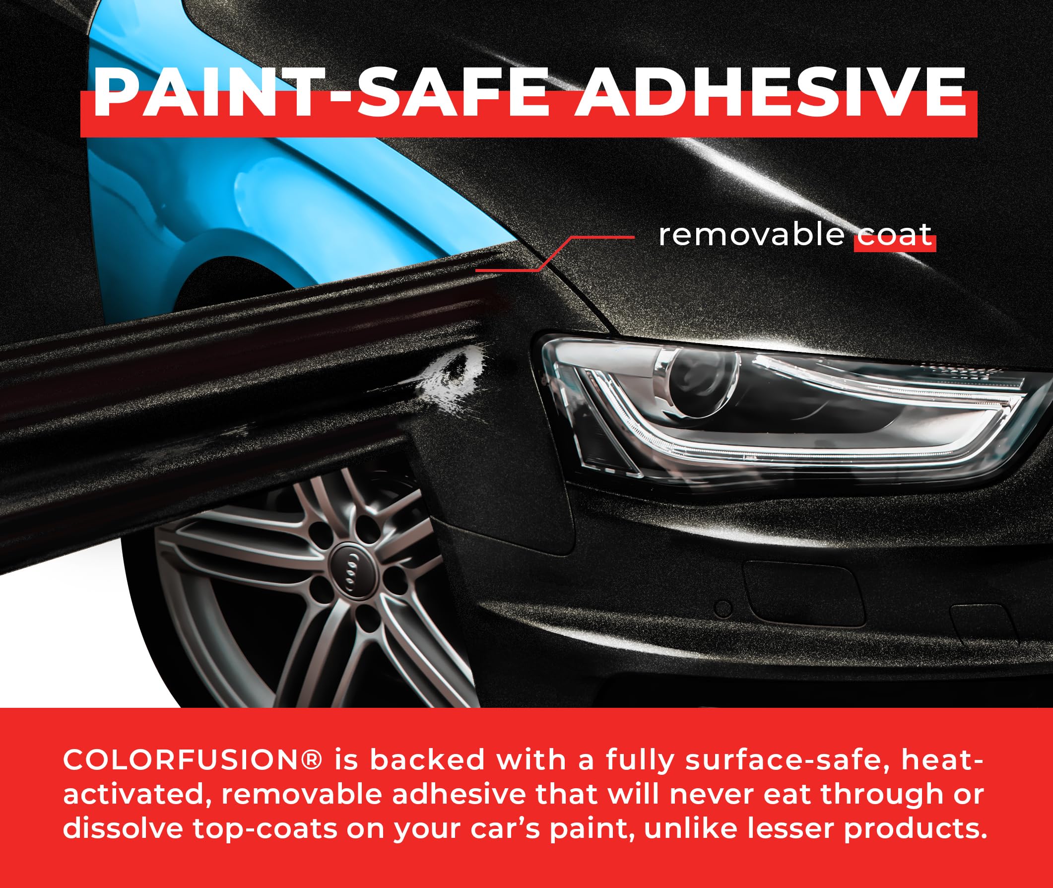 Colorfusion Ppf By Vvivid, Gloss Metallic Black Dry Apply Ppf Vinyl Car Wrap Roll 10Ft X 5Ft