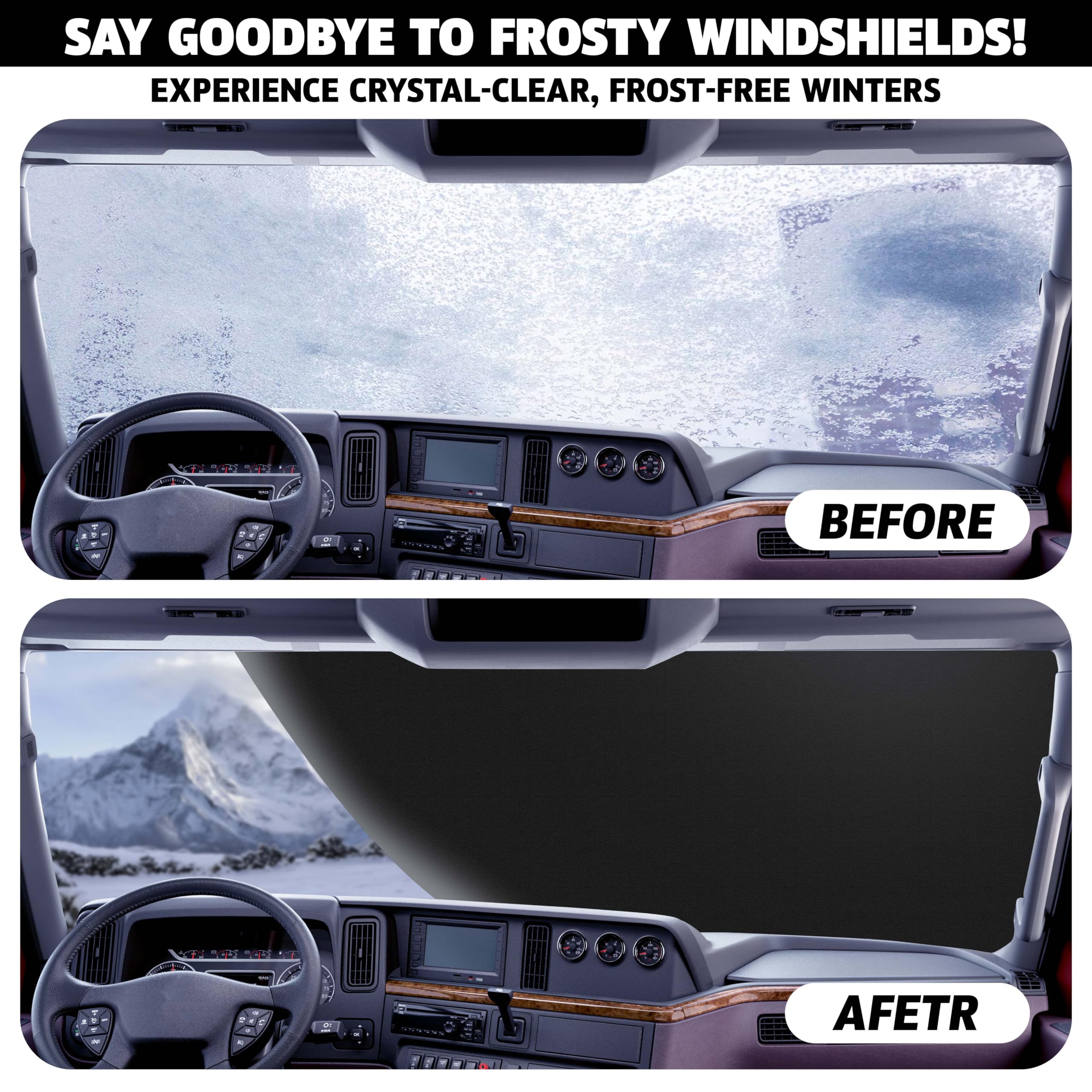 Autovir Truck Windshield Cover for Ice and Snow | SUV Snow Cover - Frost Cover Gives Protection from Snow and Ice | Car Cover fo