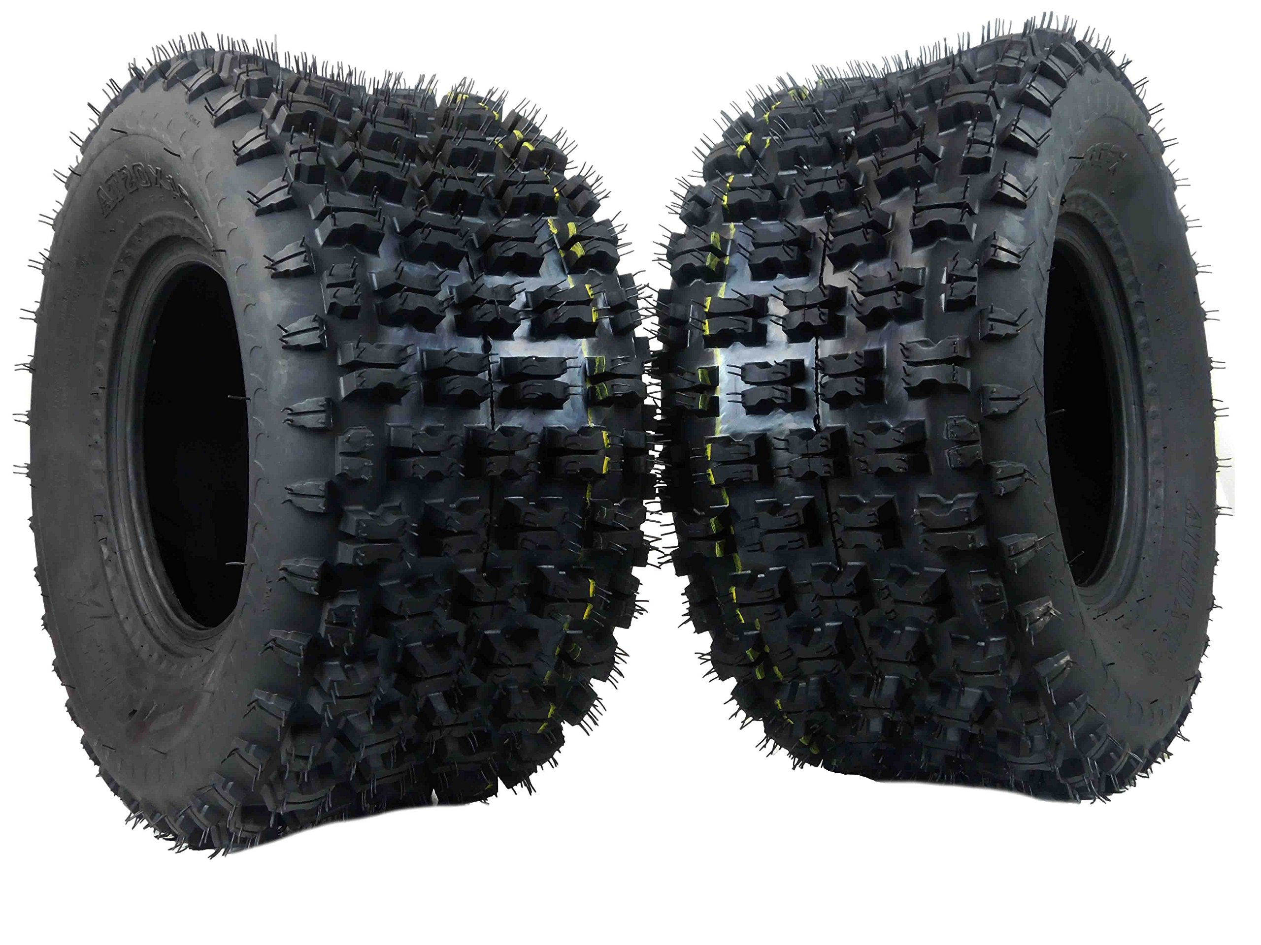 MASSFX Rear Tire Set (2x) 4ply ATV Sport Quad Tires 20X10-9 Rear Tire 20x10x9 4Ply 20 10 9 Compatible with Honda 400ex TRX 450r raptor 660 raptor 700 raptor 250 raptor 350 KFX 400 yfz 450, set of 2