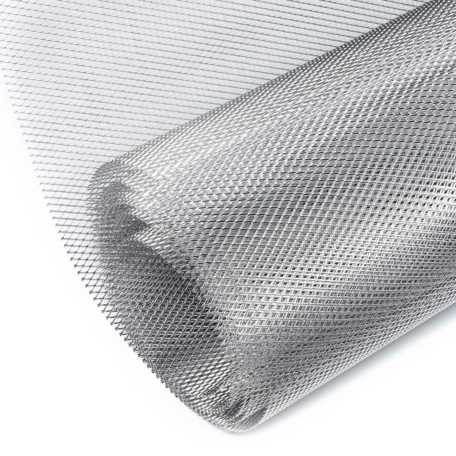 AggAuto Universal 170''x40'' Car Grill Mesh - Aluminum Alloy Automotive Grille Insert Bumper Rhombic Hole 6x12mm, One of the Mos