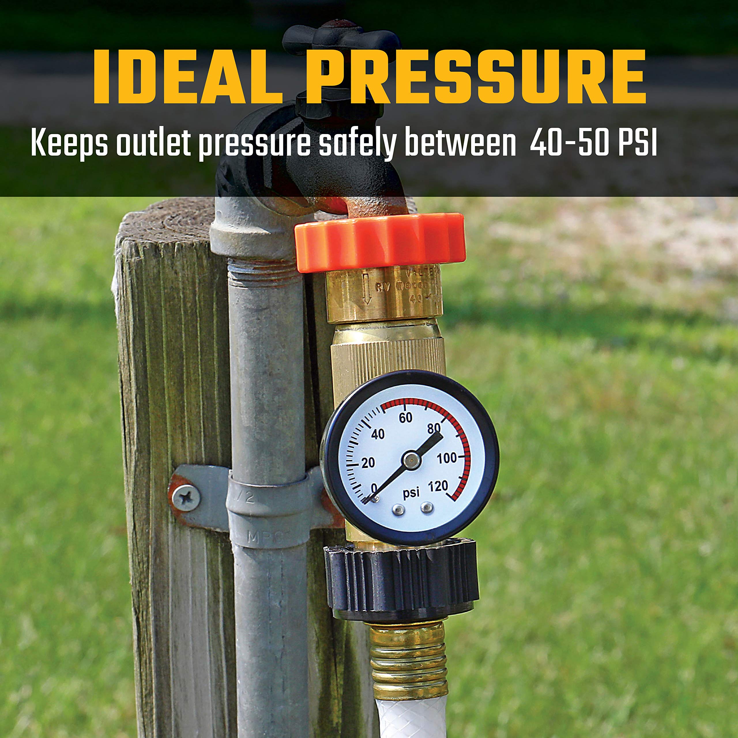 Valterra A01-1124Vp Brass Water Regulator / Gauge Combo (Carded)