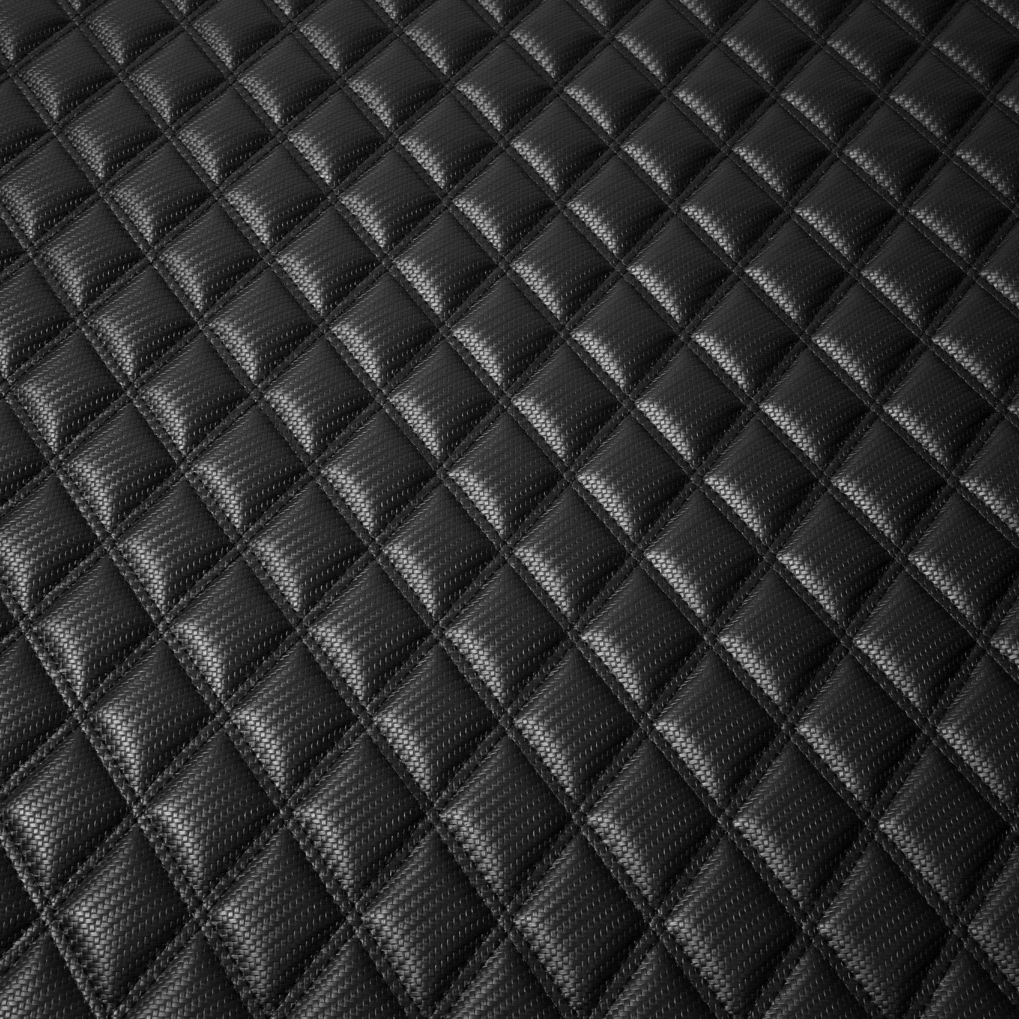 Fh Group F16501 Deluxe Heavy-Duty Faux Leather Diamond Pattern Multi-Purpose Cargo Liner (Black) 14 Inches - Universal Fit For C