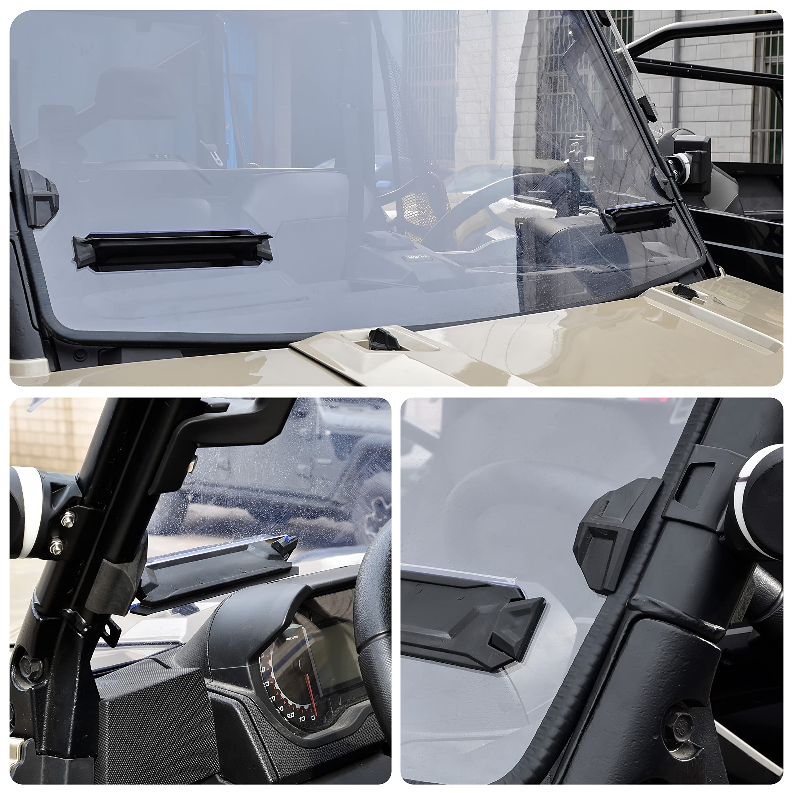 SAUTVS Full Windshield for Ranger XP 1000, Clear Dustproof Durable Hard Coat Poly Vented Full Windshield for Polaris Ranger XP 1