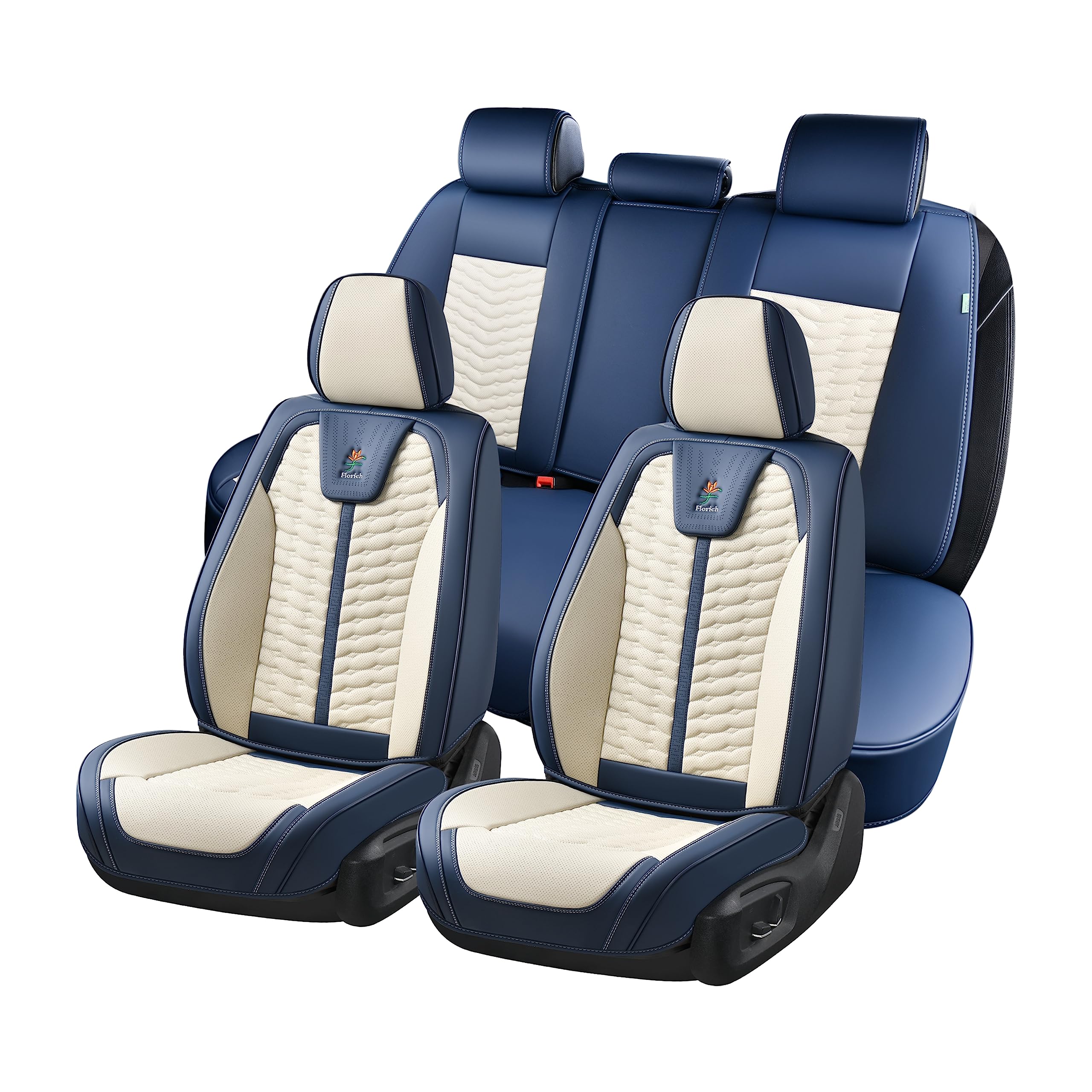 FLORICH Seat Covers for Cars, Seat Covers Full Set 5 Seats, Waterproof Leather Car Seat Covers, Front and Rear Seat Covers, Univ