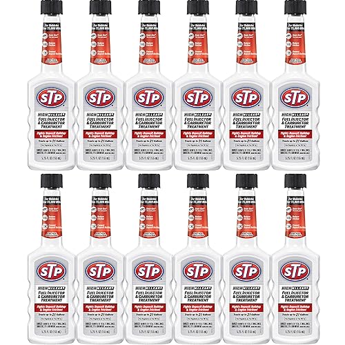 High Mileage Fuel Injector Cleaner And Carburetor Cleaner Treatment, Bottled Lubricant For Upper Cylinder, 5.25 Oz, 12 Count, Stp
