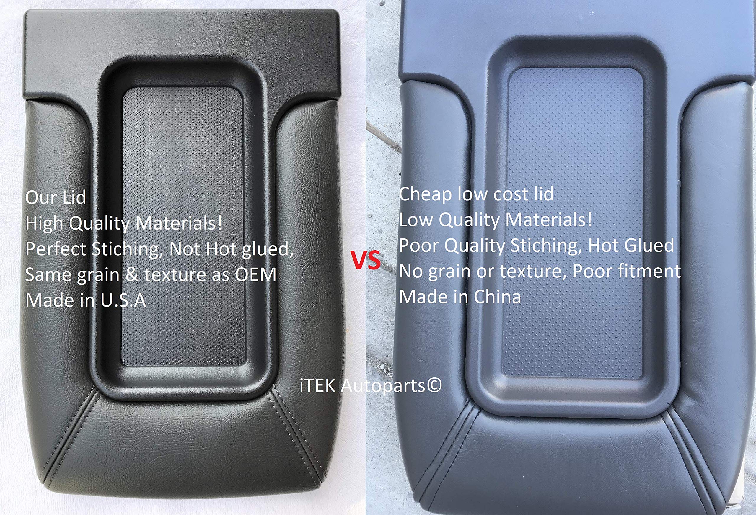 Itek Auto Center Console Storage Top Lid Armrest Replacement Kit Redesigned Dark Grey Fits 1999-2007 Silverado Sierra Tahoe Aval