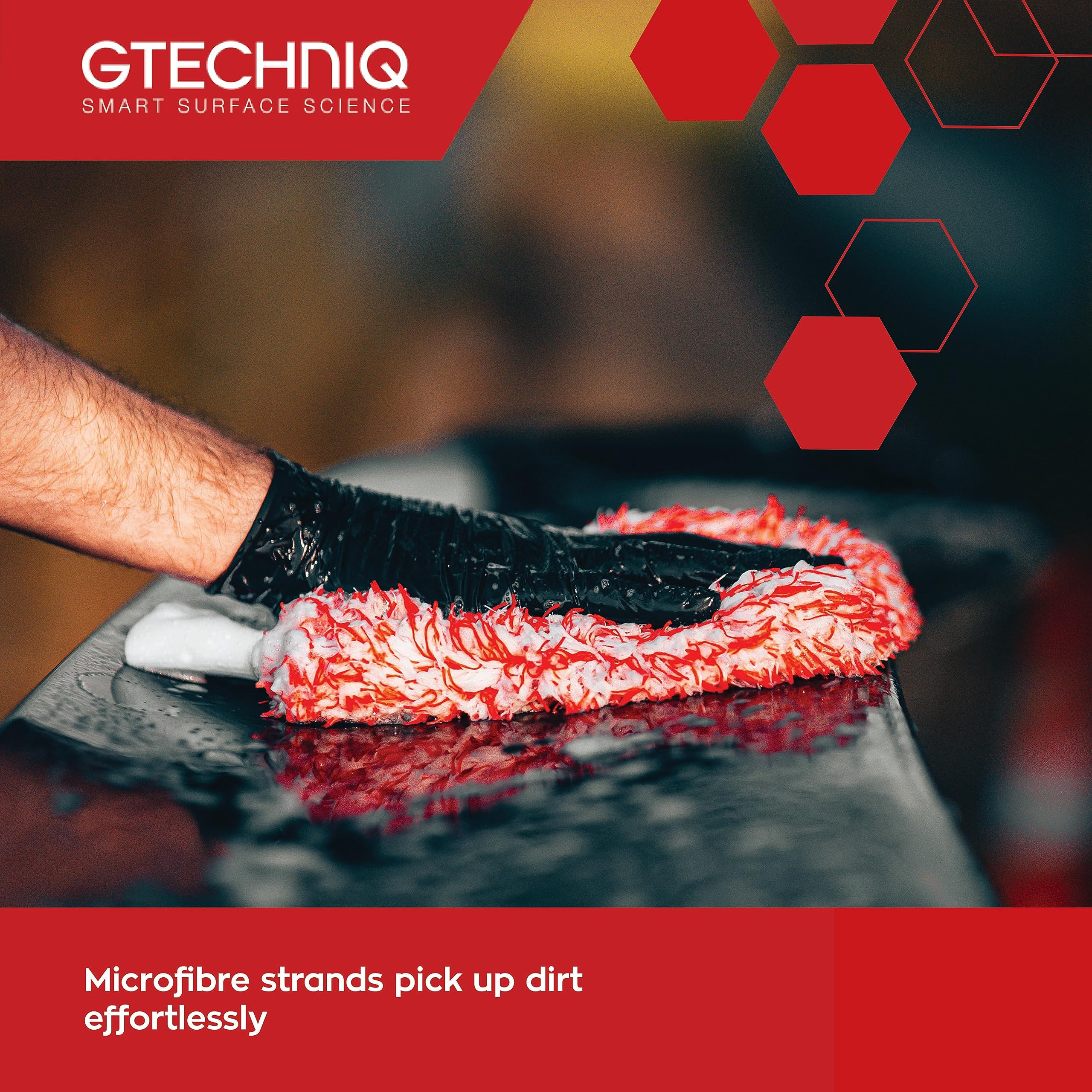 Gtechniq Wm2 Microfibre Wash Mitt - Ultra Low Friction Washcloth, Soft Glide Minimises Swirl Marks - Holds Maximum Volume Of Soa