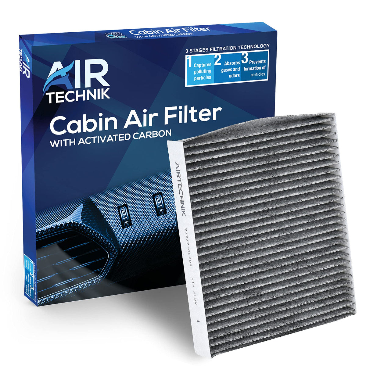 Airtechnik 27277-6Ca0A Cabin Air Filter W/Activated Carbon | Fits Nissan Altima, Pathfinder, Rogue, Sentra, Infiniti Qx50, Qx55, Qx60, Qx80, Renault Captur, Cilo, Logan, Sandero (2019-2024 Models)