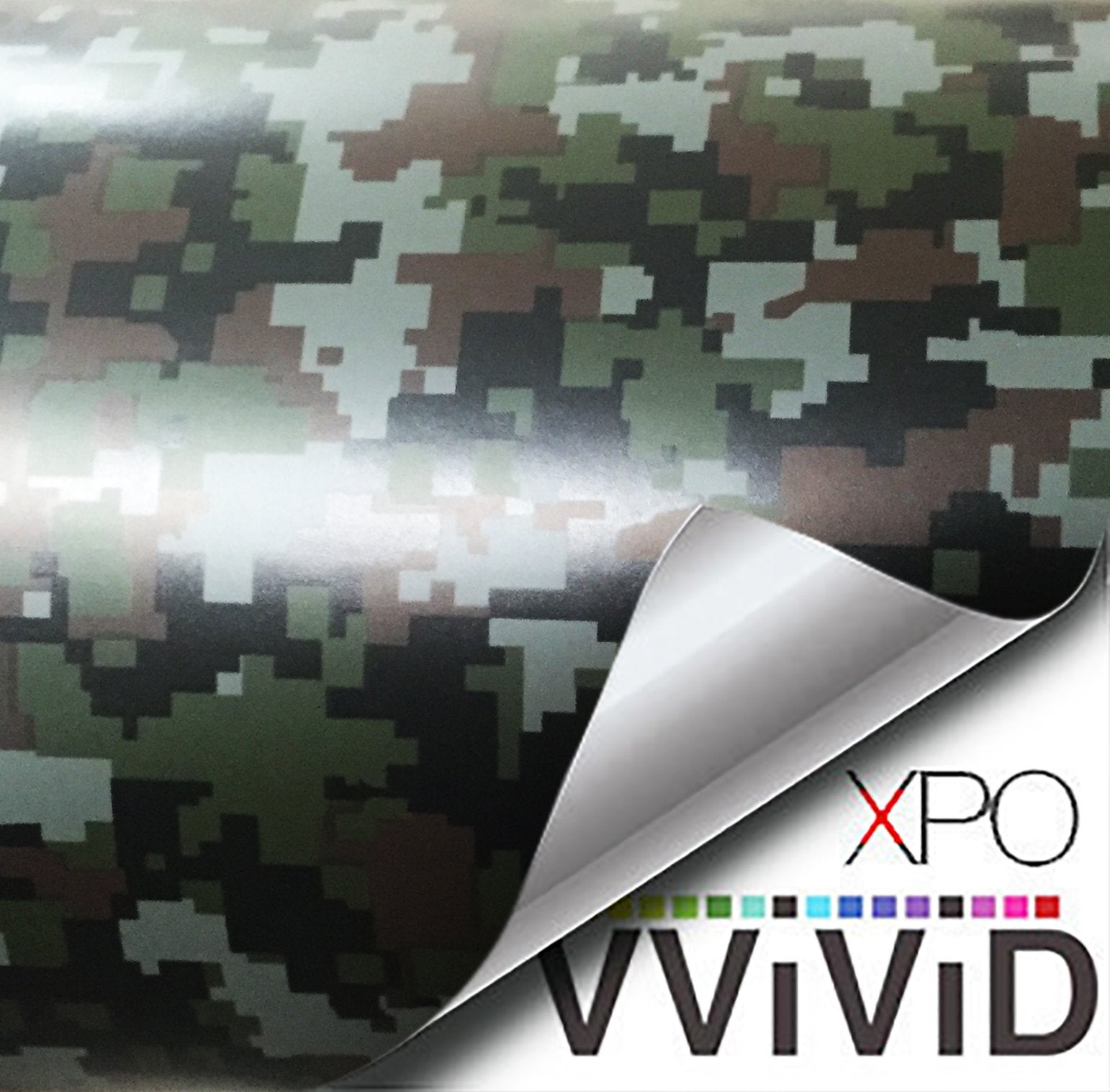 Vvivid Vinyl Camouflage Pattern Wrap Air-Release Adhesive Film Sheets (15Ft X 5Ft, Digital Camo)