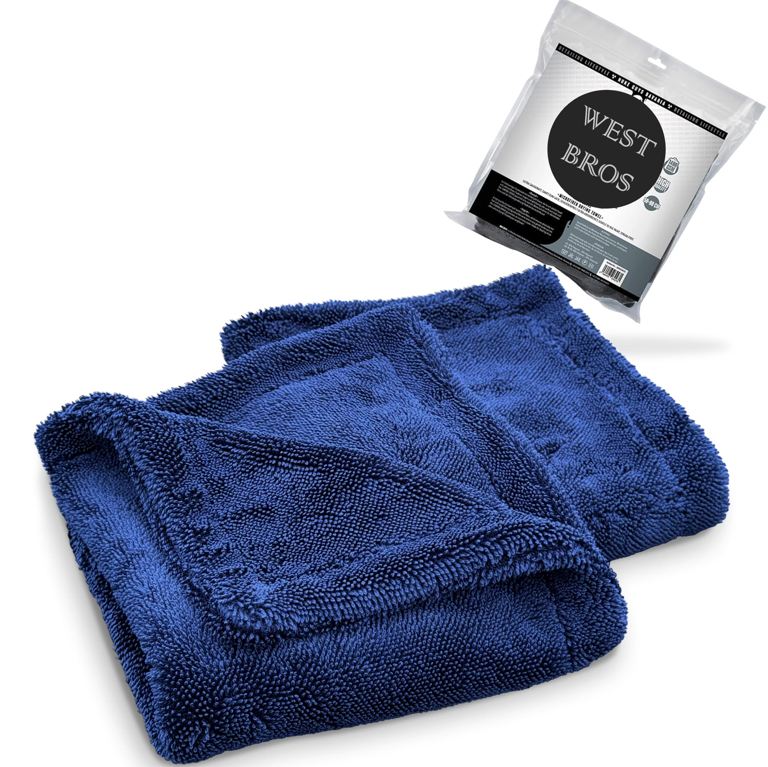 Microfiber Car Drying Towel 1300 GSM Double Twist Pile - Super Absorbent Auto Wash Towel for Cars Trucks SUV - Detailing Cleanin