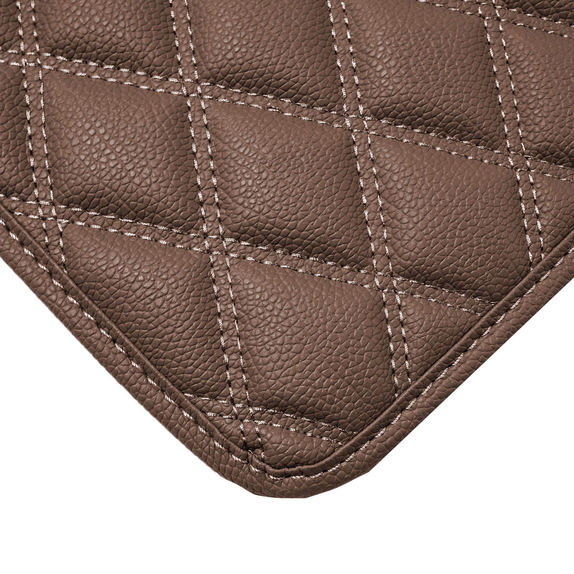 Fh Group F16501 Deluxe Heavy-Duty Faux Leather Diamond Pattern Multi-Purpose Cargo Liner Size: 46   , Brown Color W. Gift- Unive