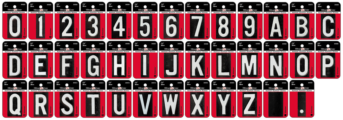 Hillman 840868 Nail On Reflective Mailbox Character Number 6 Six, Black and Silver Aluminum, 1.5 Inches 1-Sign