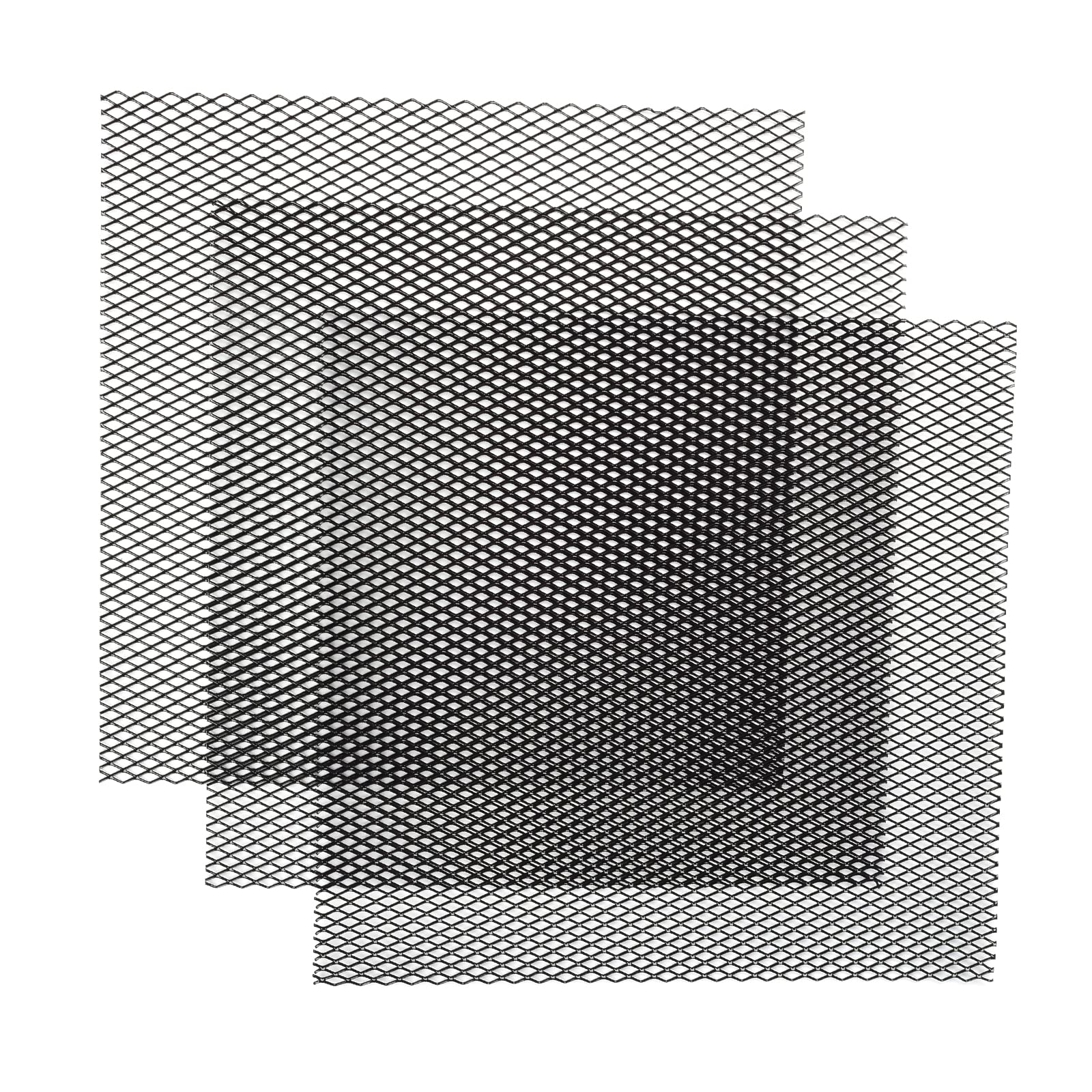 AggAuto Universal 13''x13'' Car Grill Mesh - Aluminum Alloy Automotive Grille Insert Bumper Rhombic Hole 6x12mm, 3Pcs One of the
