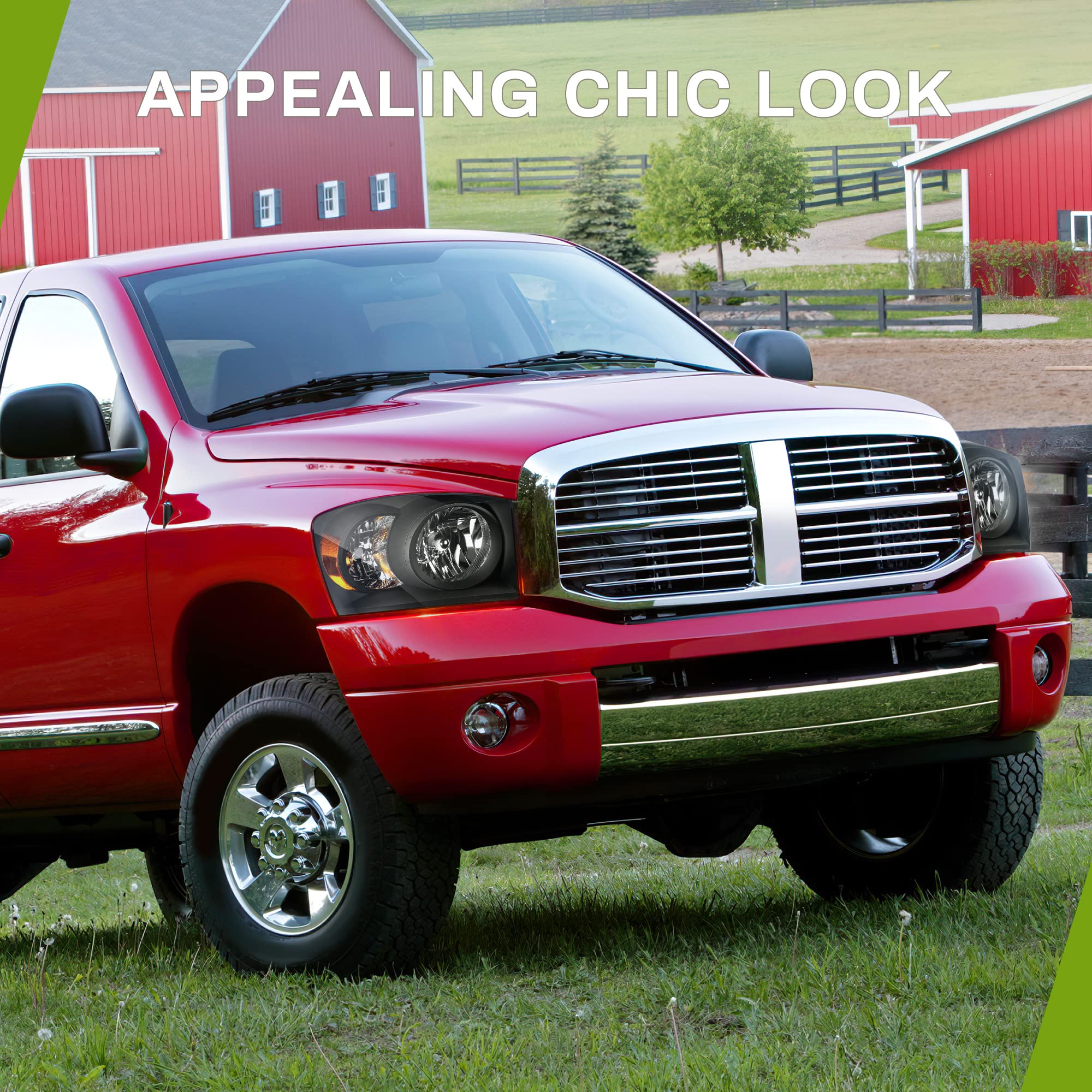 Autosaver88 Headlight Assembly Compatible With 2006-2008 Dodge Ram 1500, 06-09 Dodge Ram 2500 3500 Pickup Replacement Headlamp D